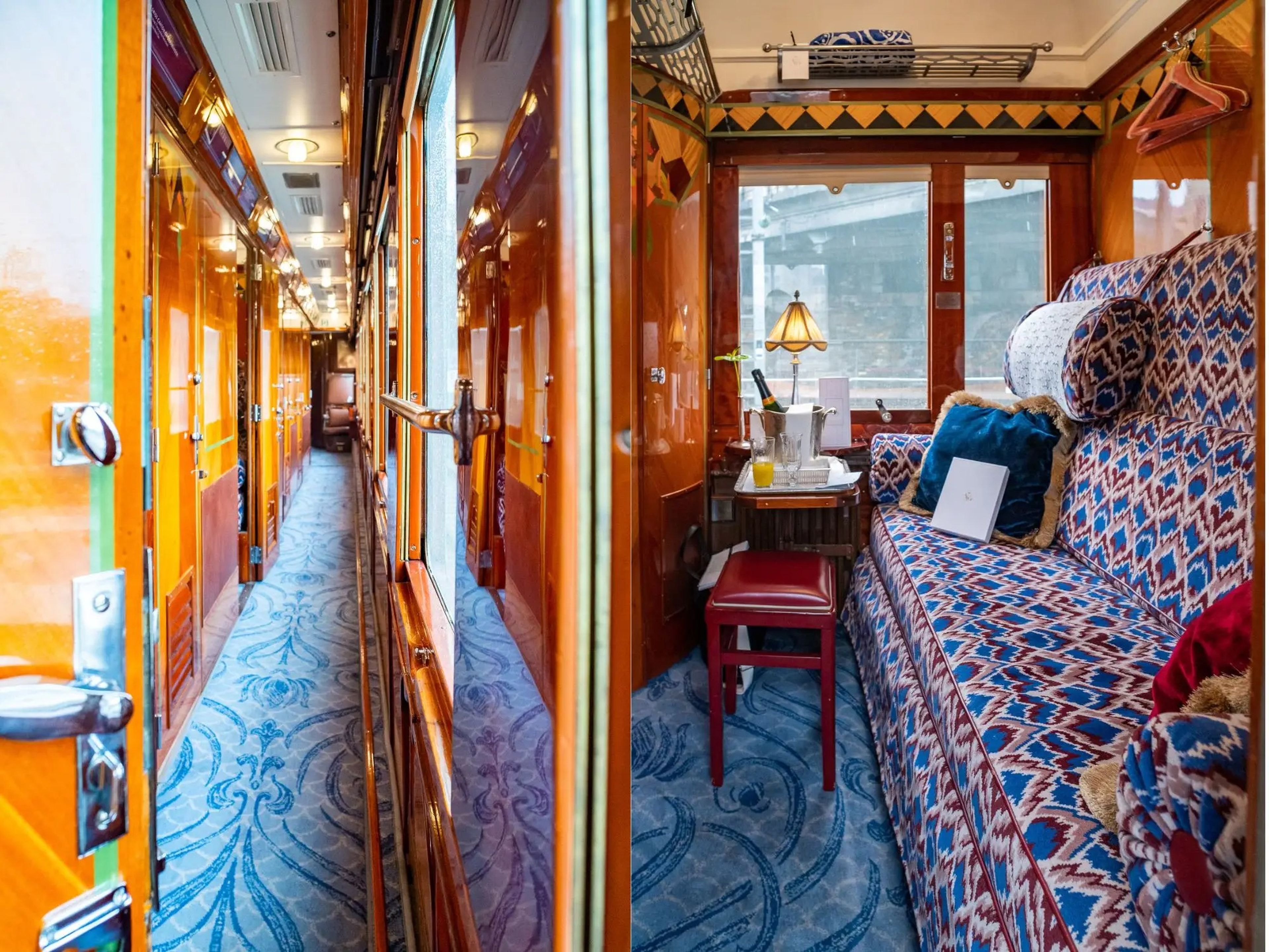 Un vagón de cabinas históricas del Venice Simplon-Orient Express.