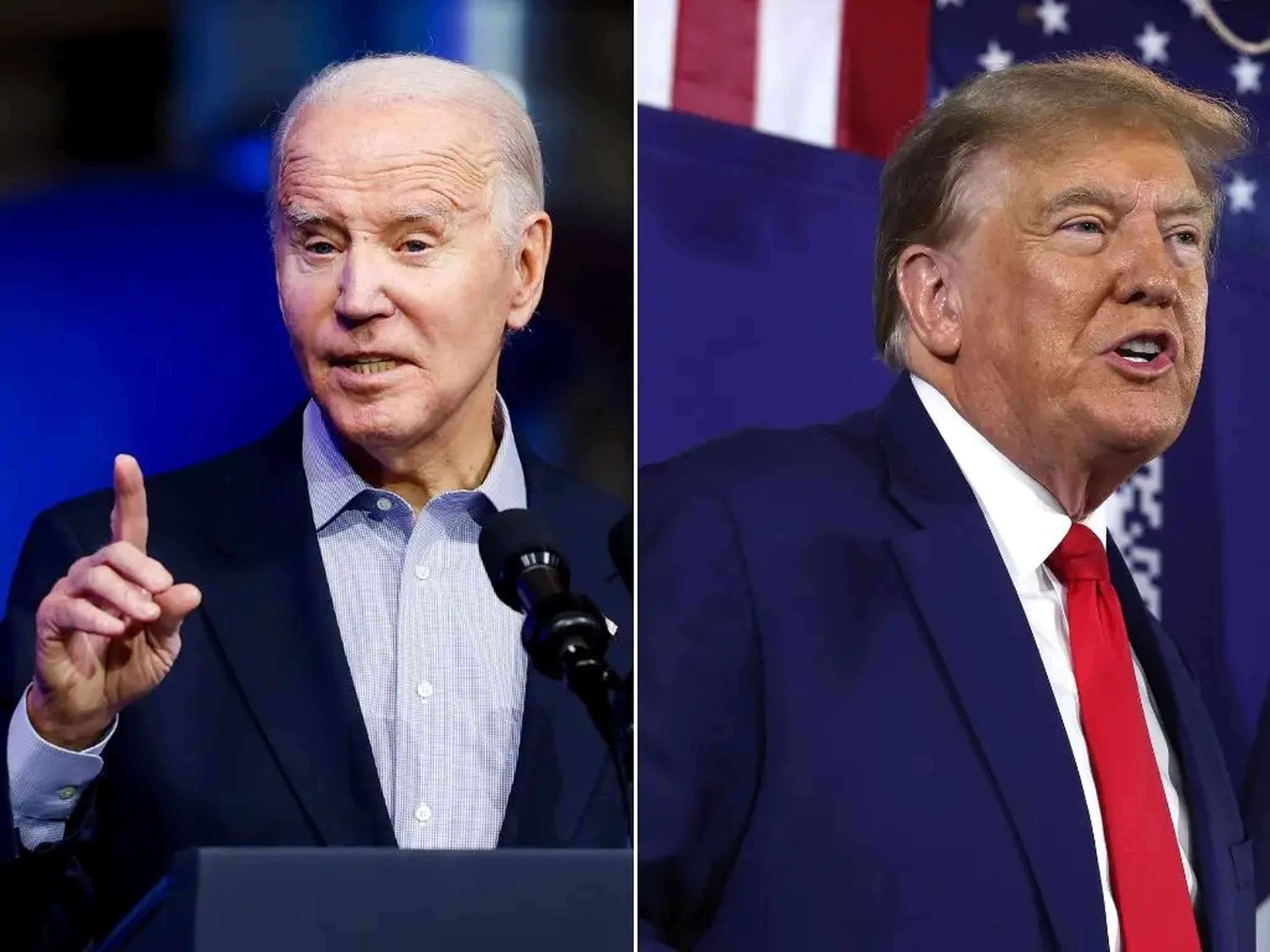 Joe Biden (izquierda) and Donald Trump (derecha).