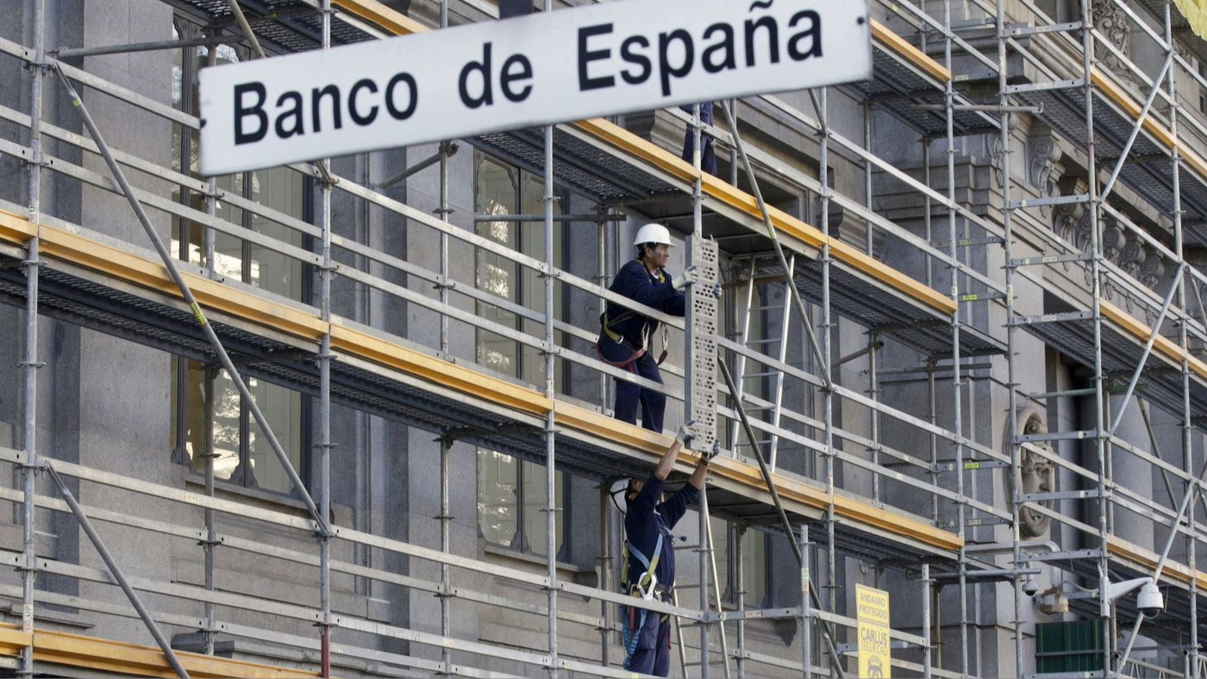 Obreros, construcción, andamios, España