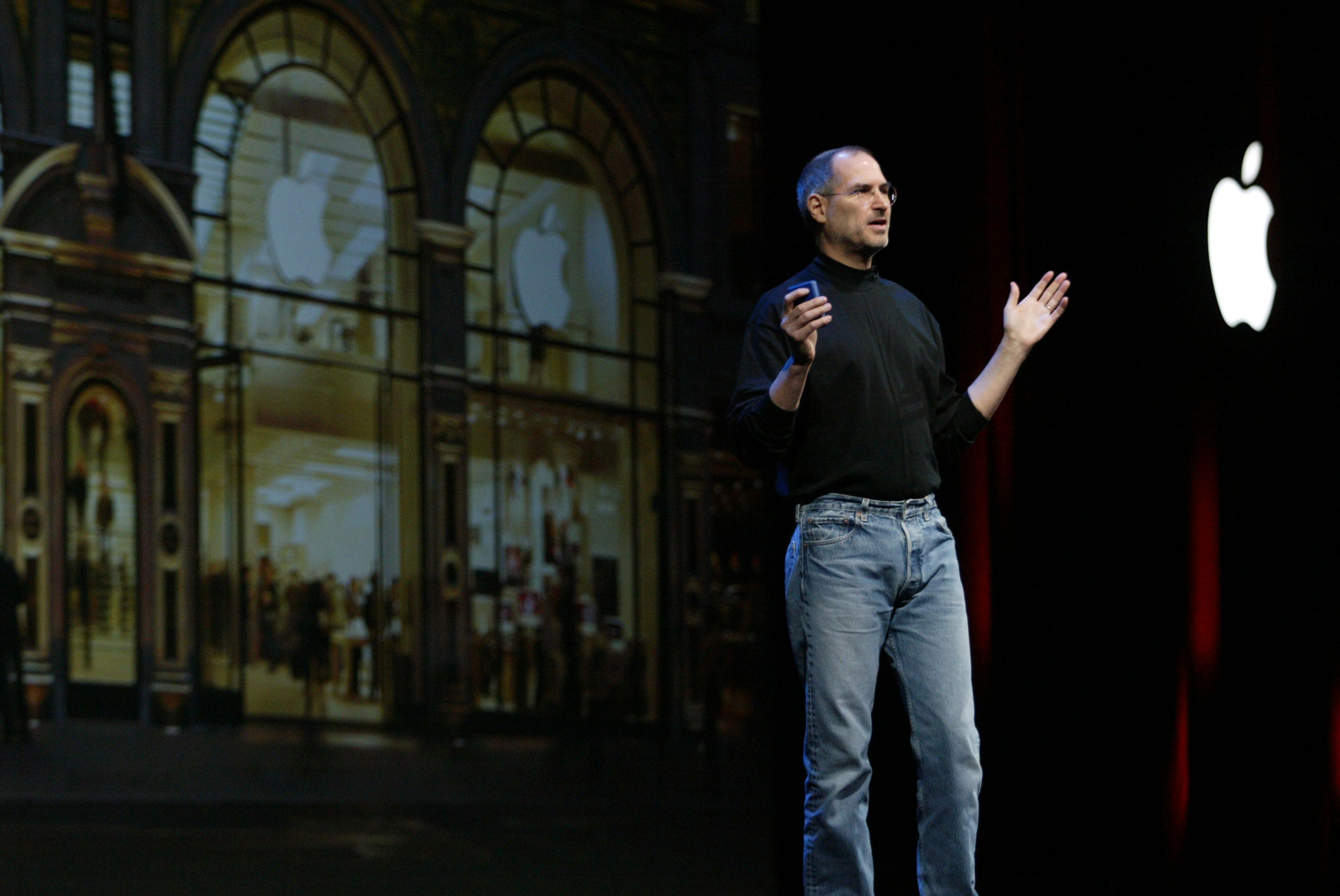 Steve Jobs en una presentación de Apple.