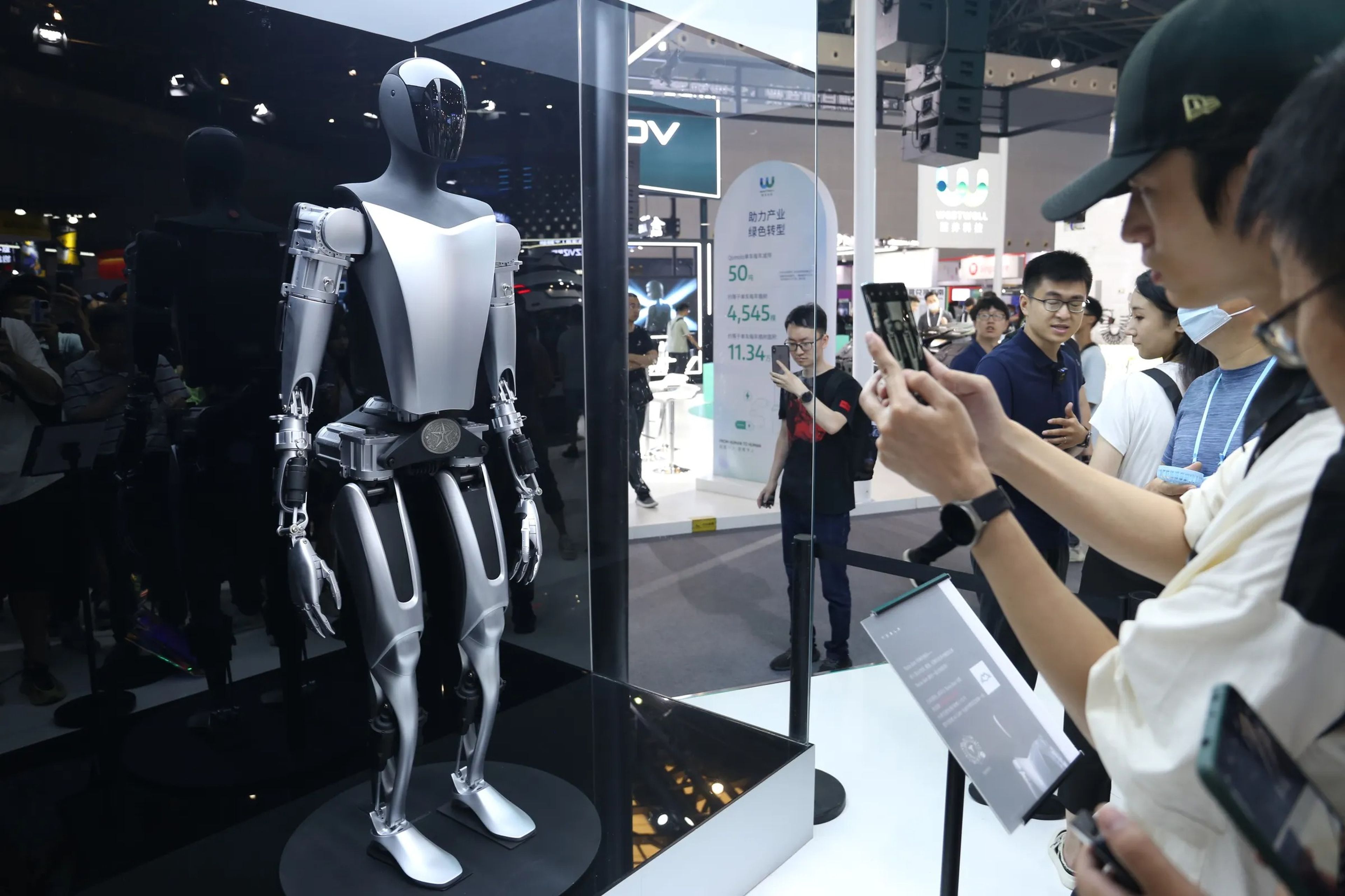 Tesla's Optimus humanoid robot on display