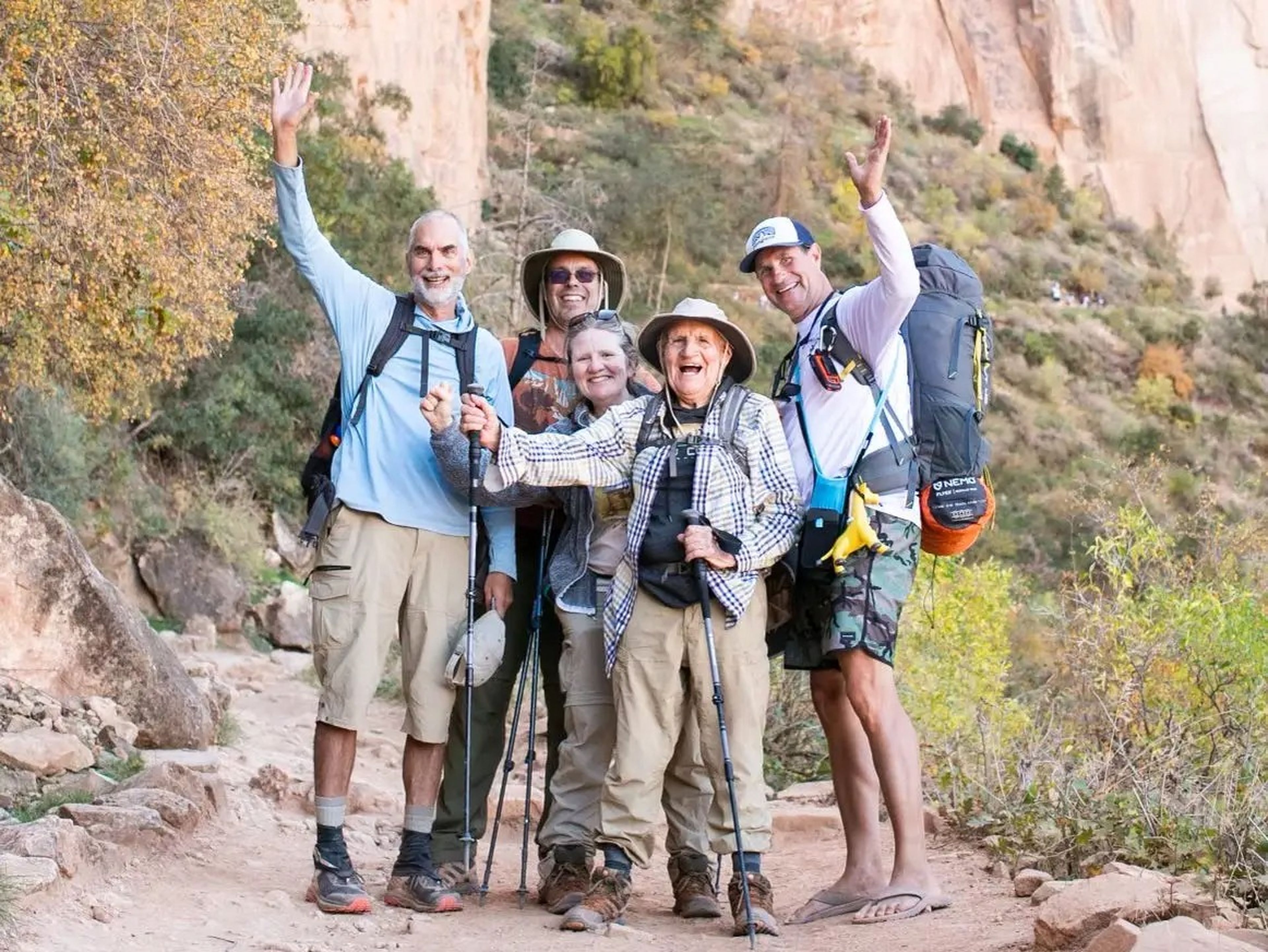 Alfredo Burdio and co after breaking Guinness World Record at the Grand Canyon.