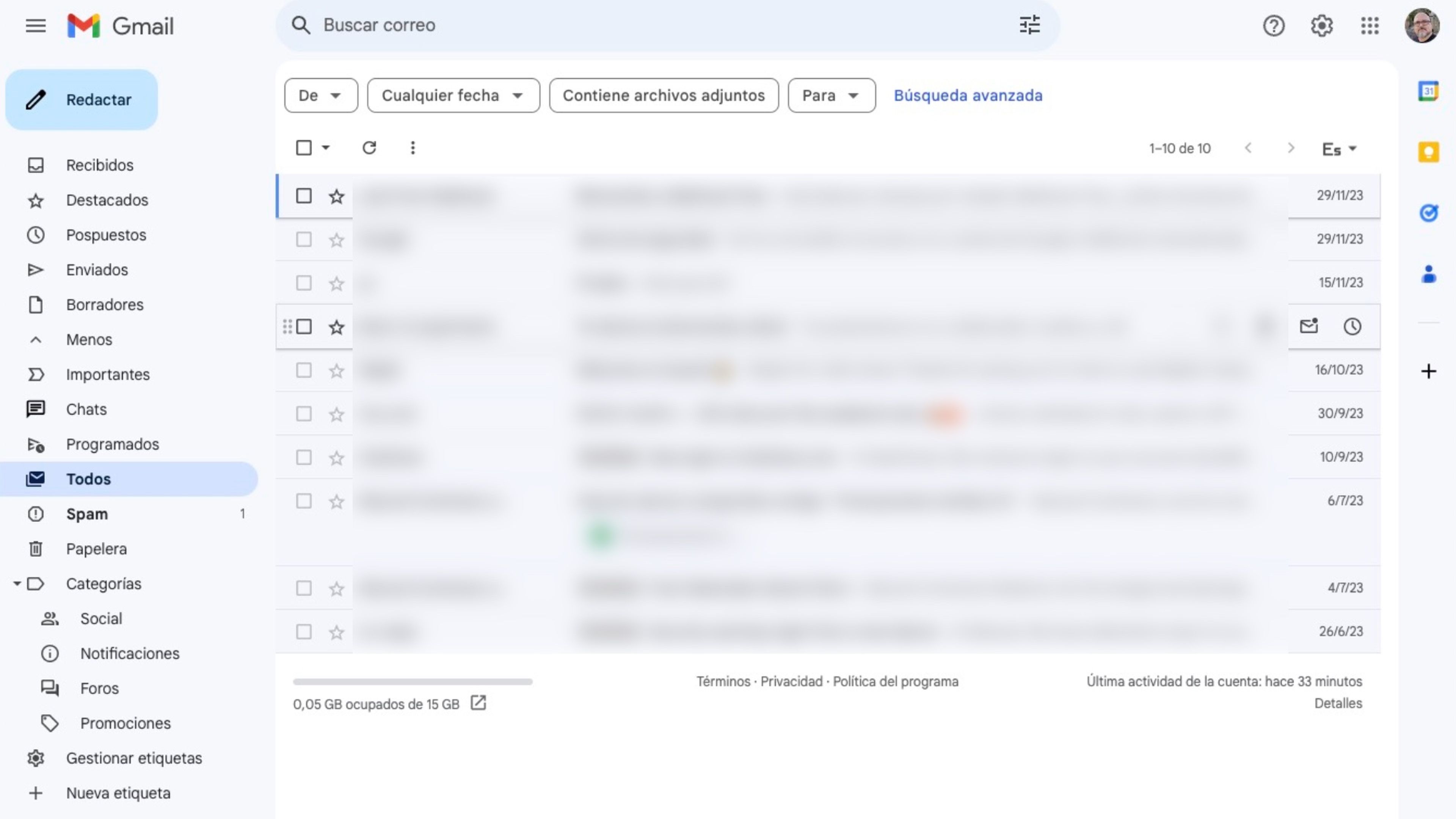 Cómo acceder a los correos archivados en Gmail desde la web