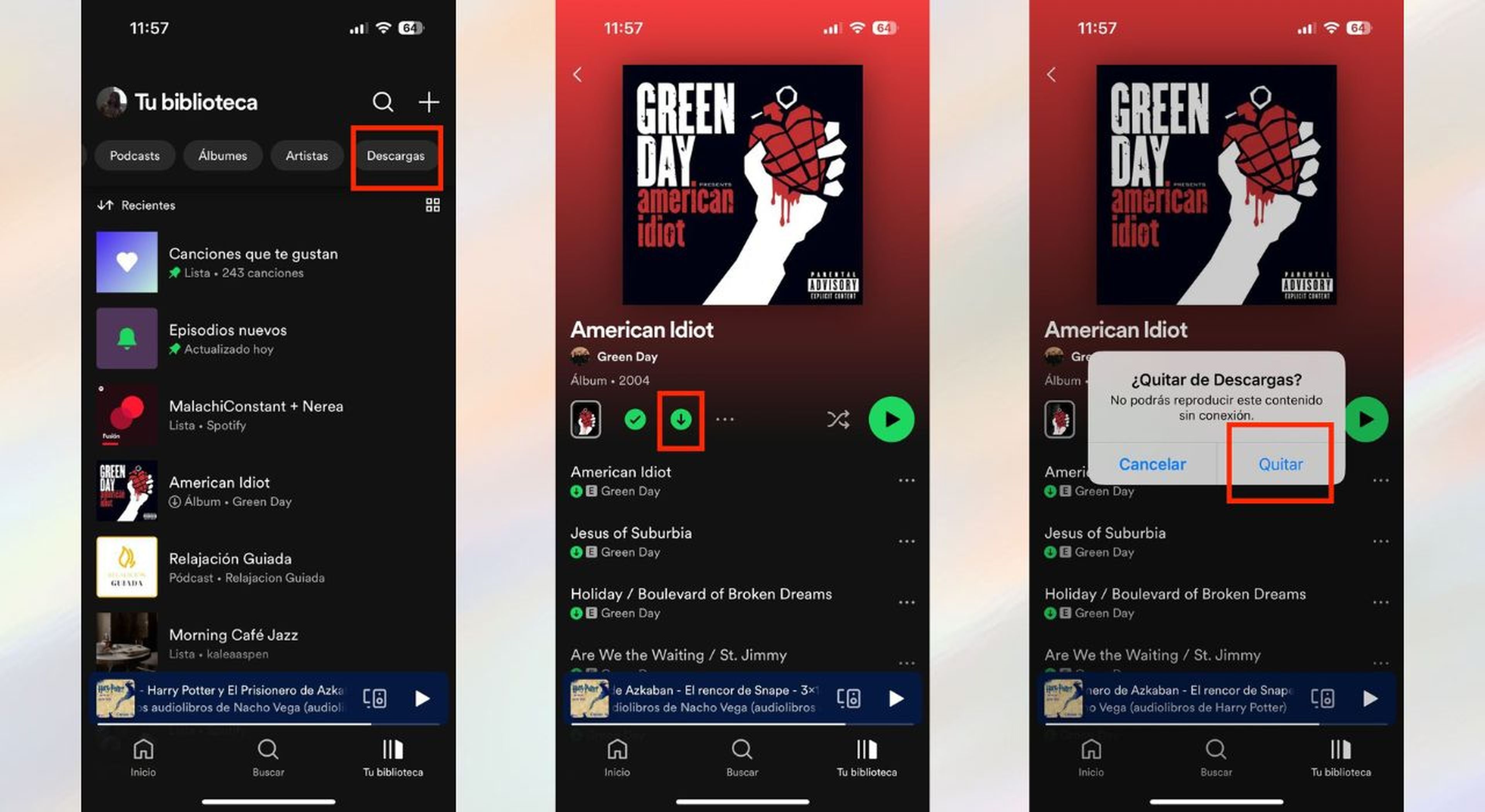 Cómo eliminar música de Spotify del móvil
