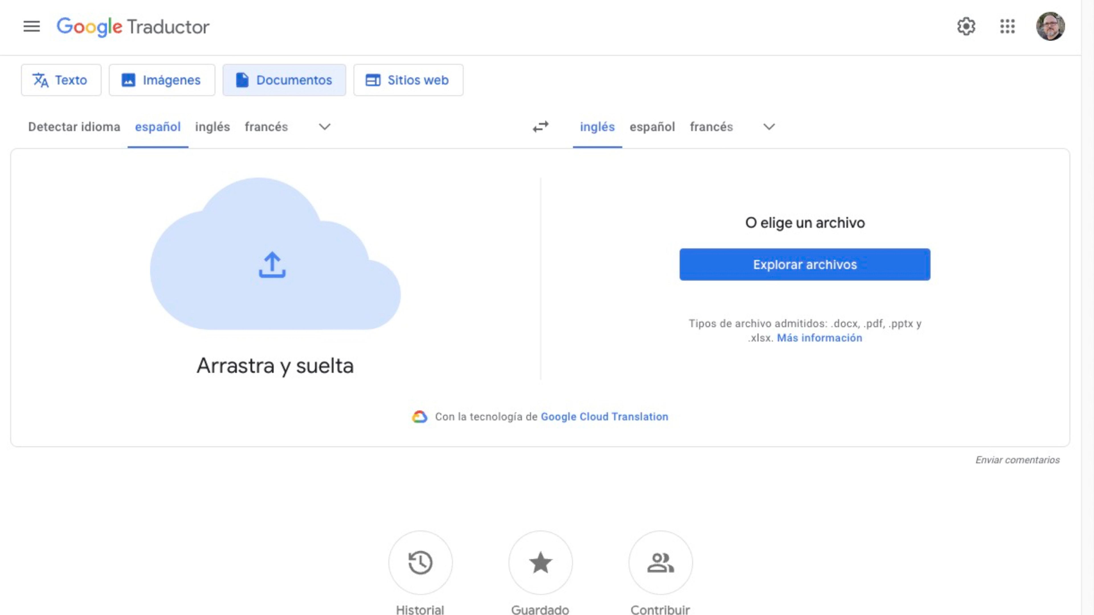 Cómo utilizar Google Translate en el ordenador: documentos
