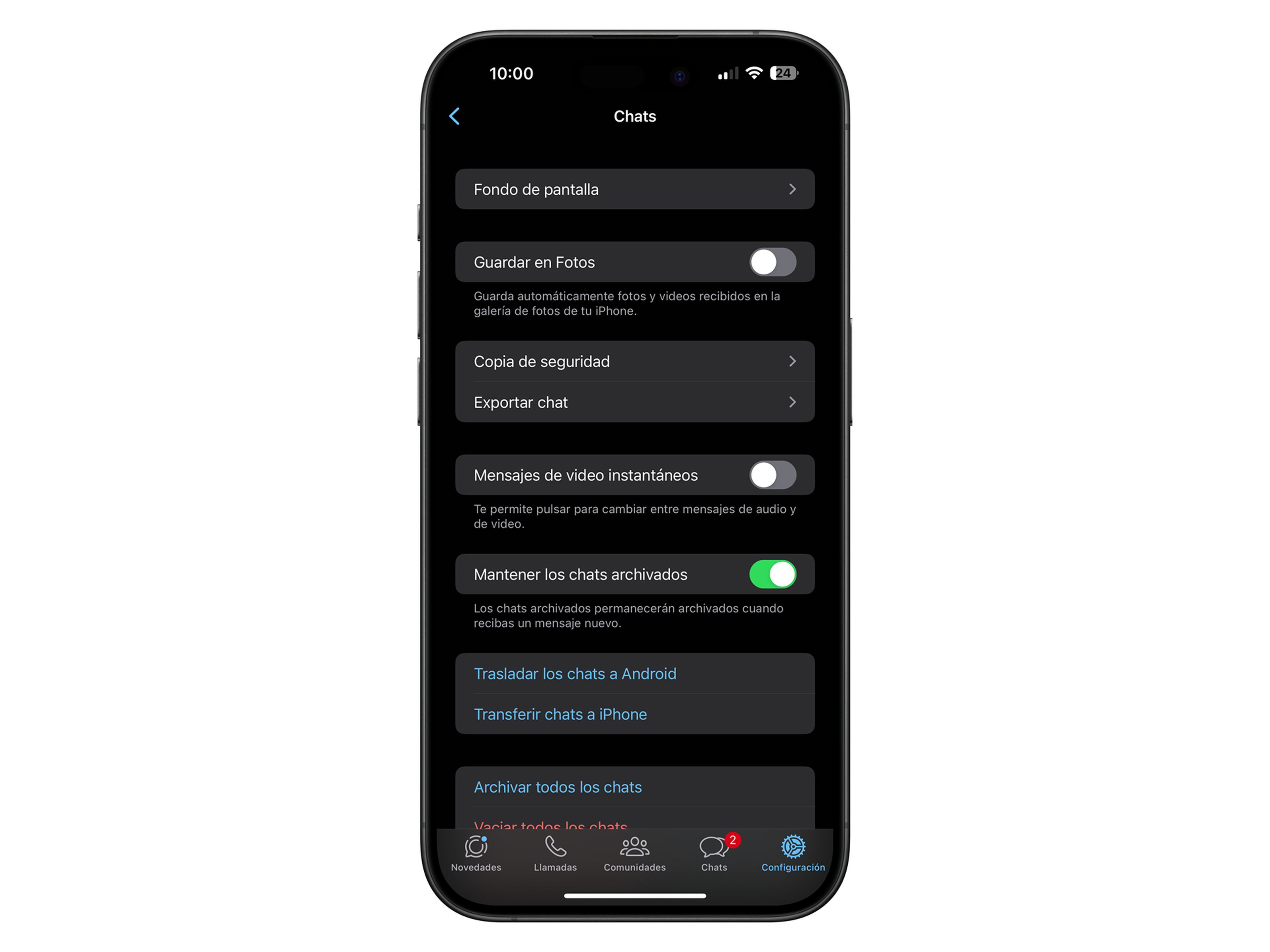 Copia de seguridad WhatsApp en iOS