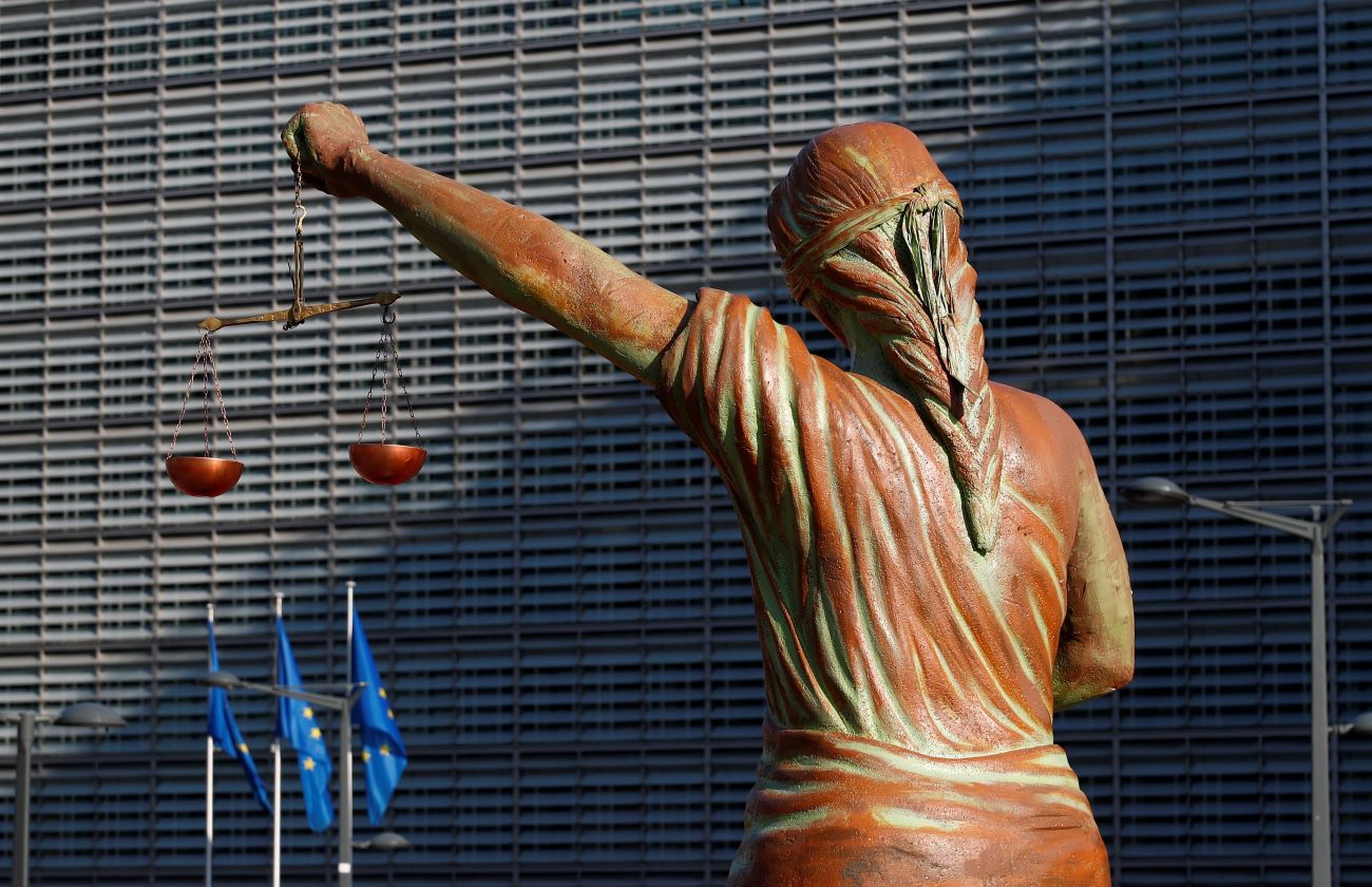 Estatua de Justicia, sede de la Comisión de la UE