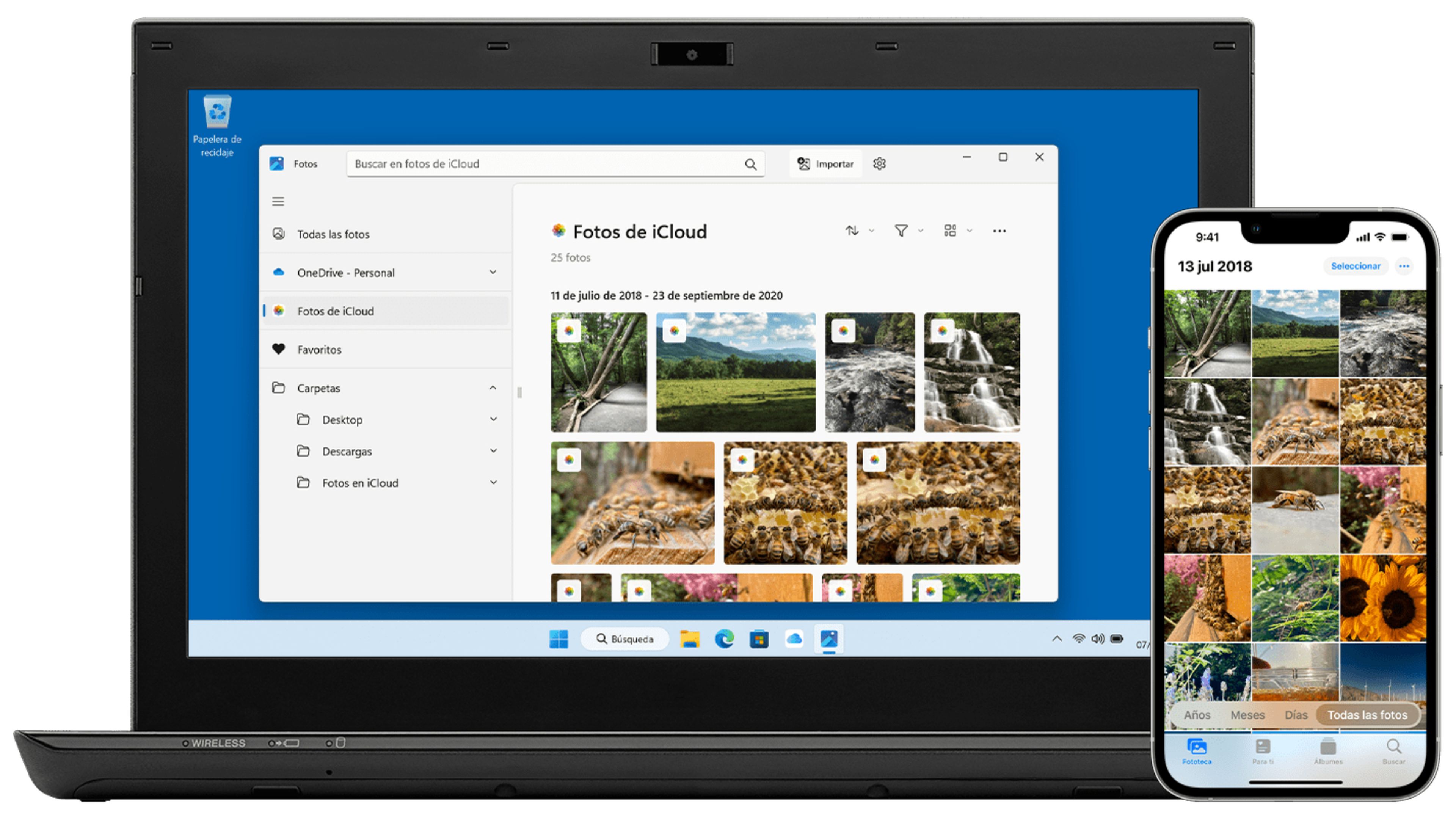 Fotos de Microsoft con iCloud