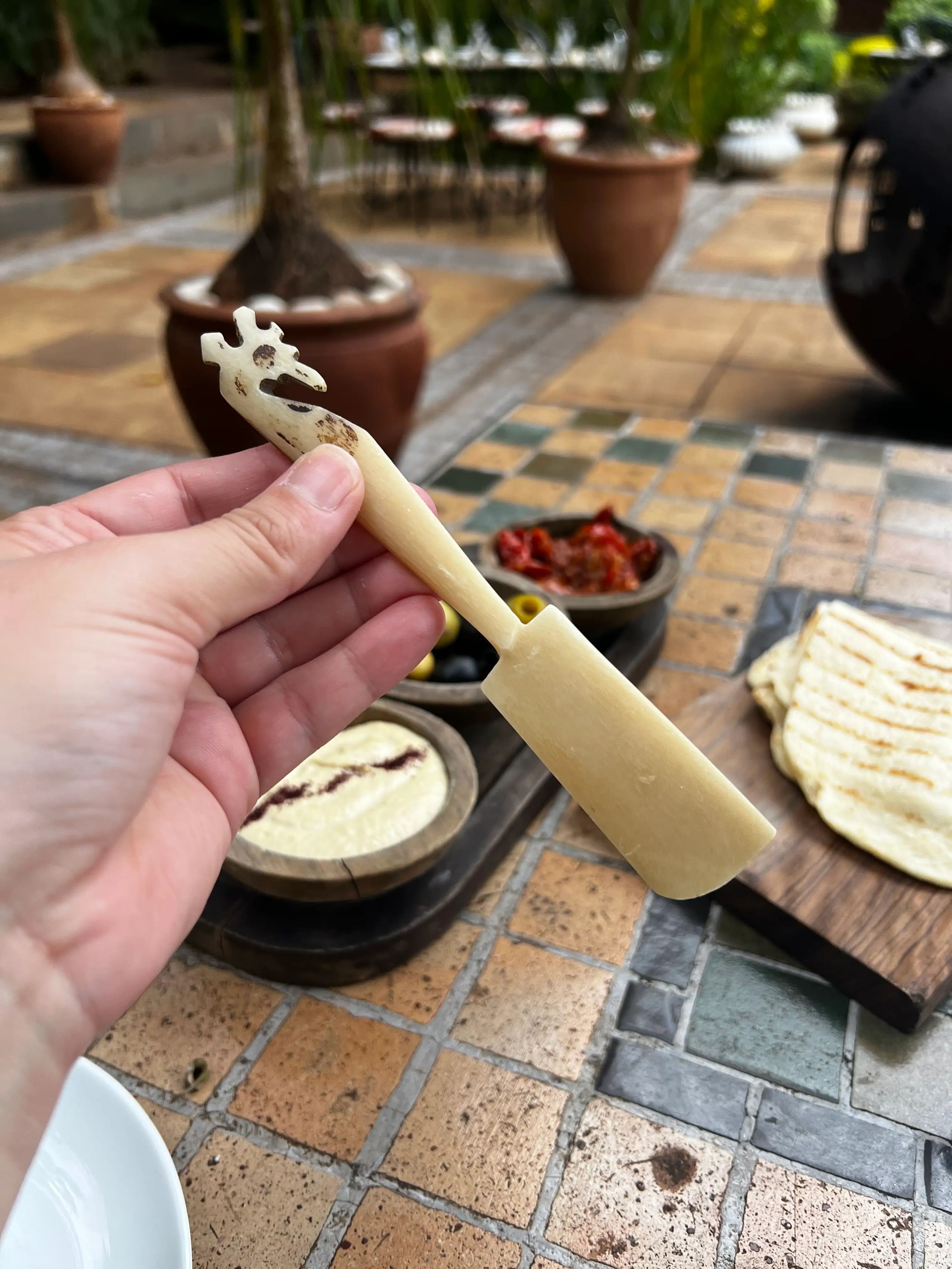 A giraffe carved souvenir  