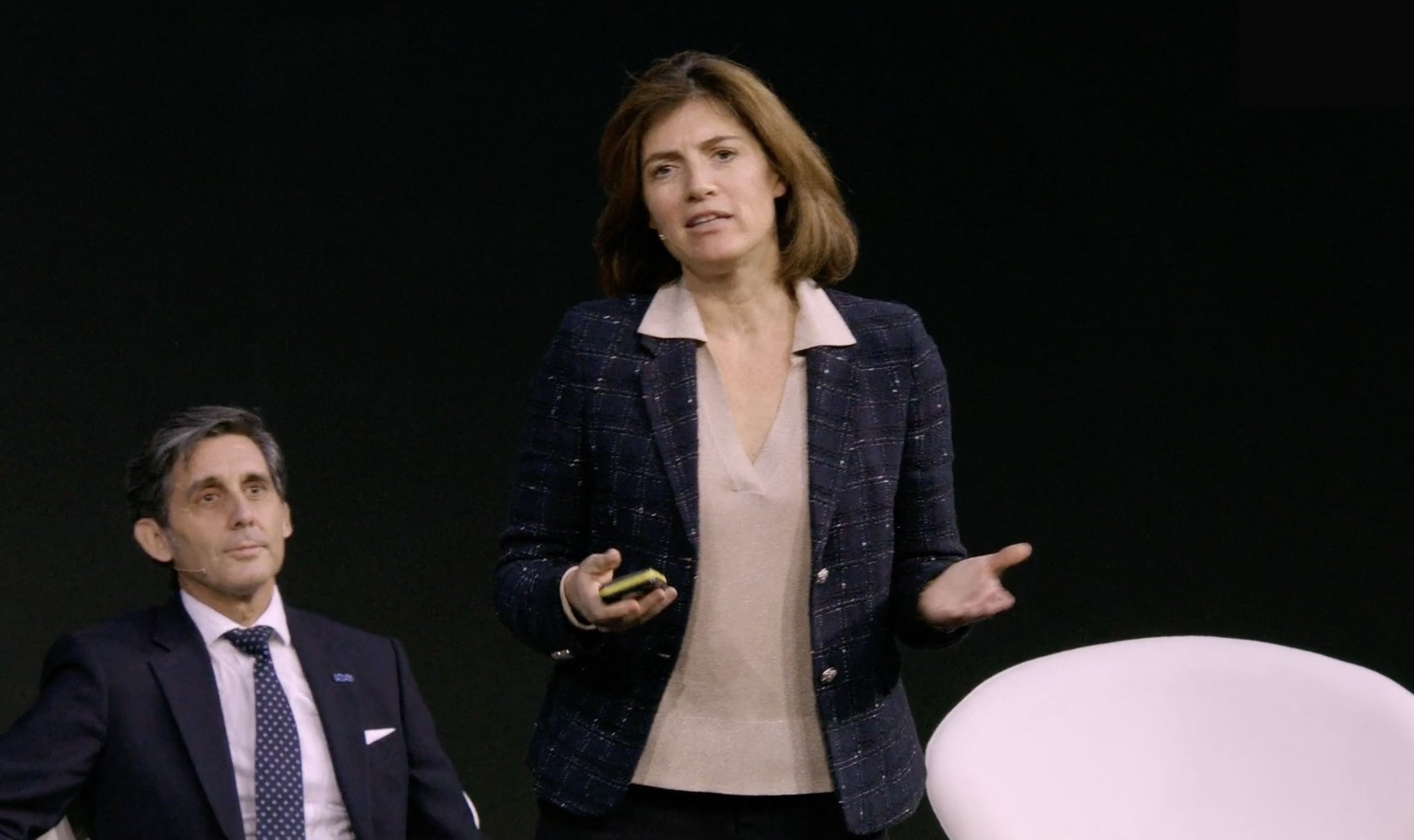 José María Álvarez-Pallete, director ejecutivo de Telefónica, y Christel Heydemann, CEO de Orange
