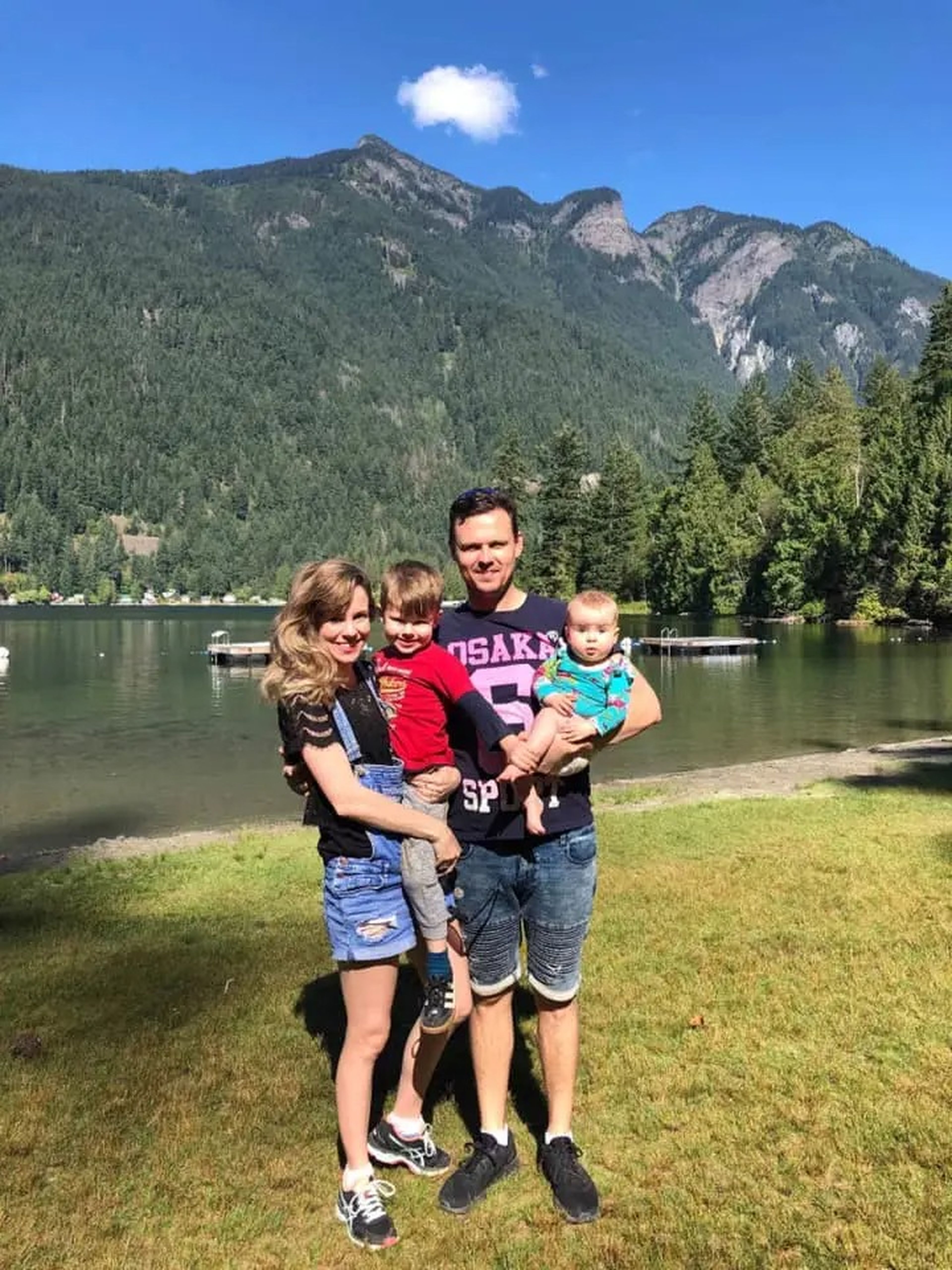 Melissa Noble and her family in Canada in 2019.
