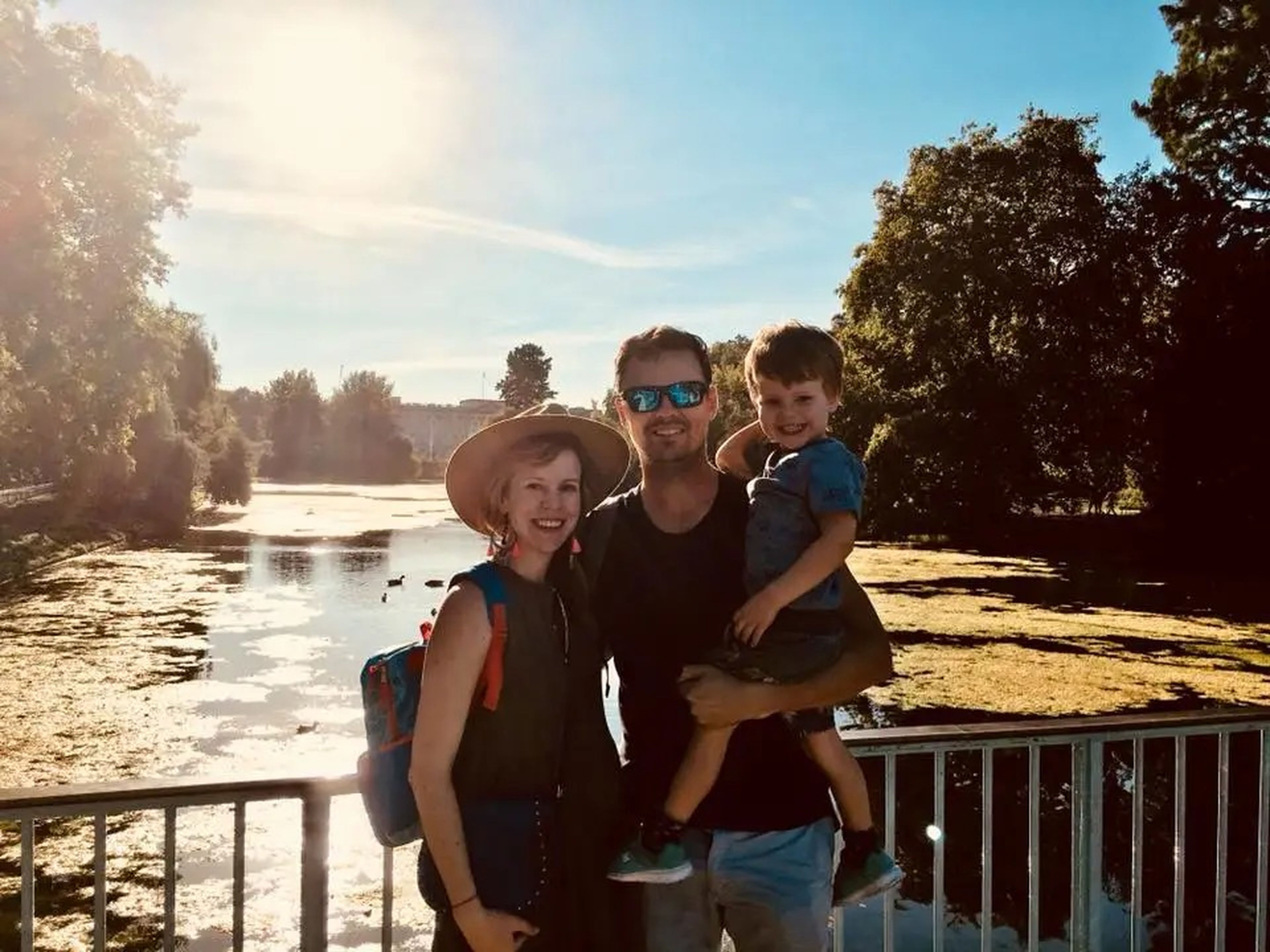 Melissa Noble and her family in London in 2018