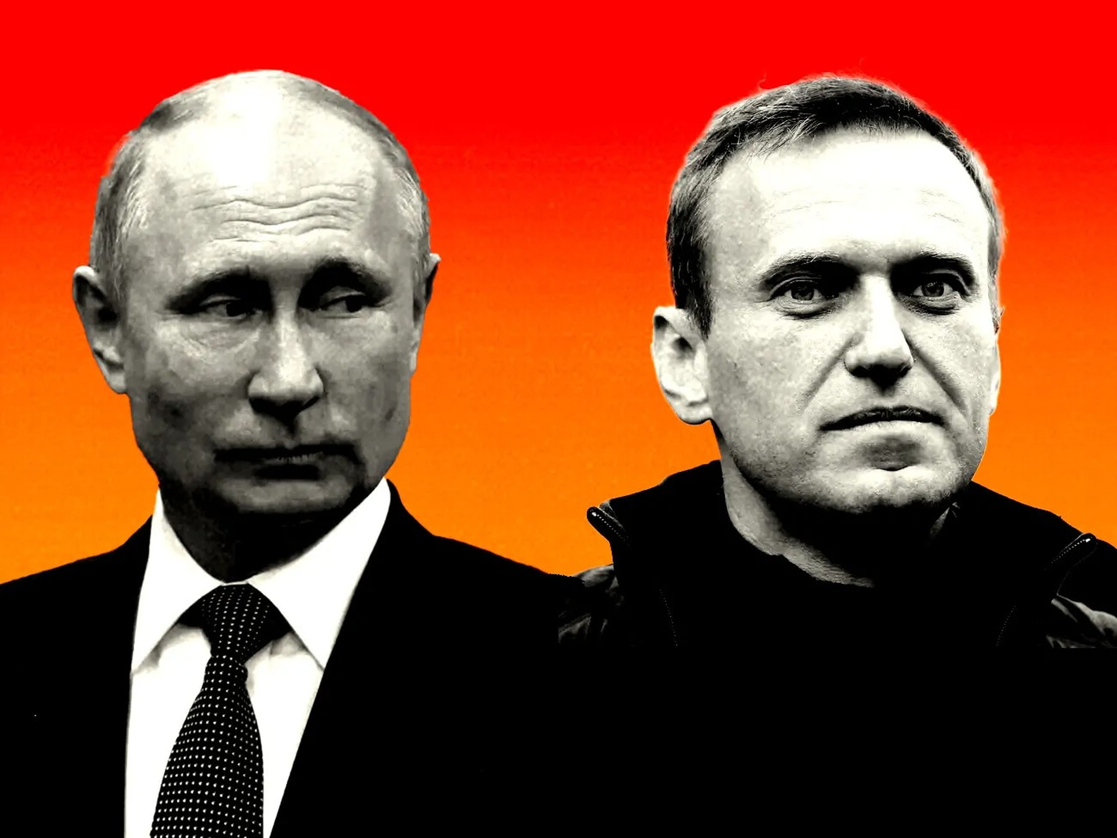 Photo illustration of Trump and Navalny.