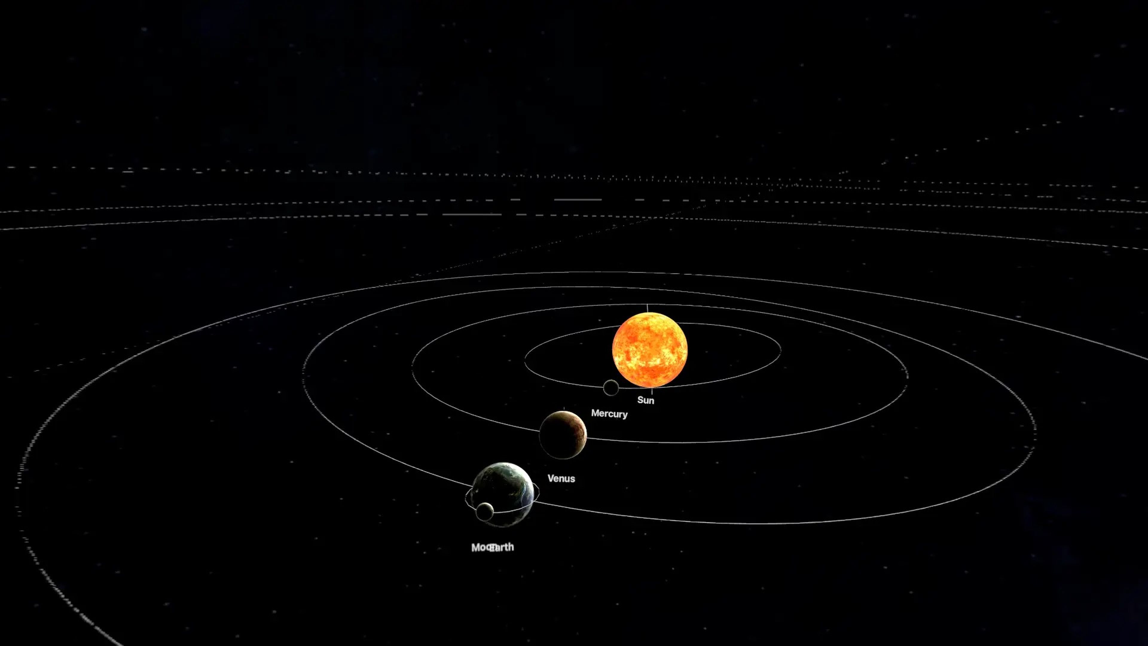 Solar System screenshot from the Apple Vision Pro