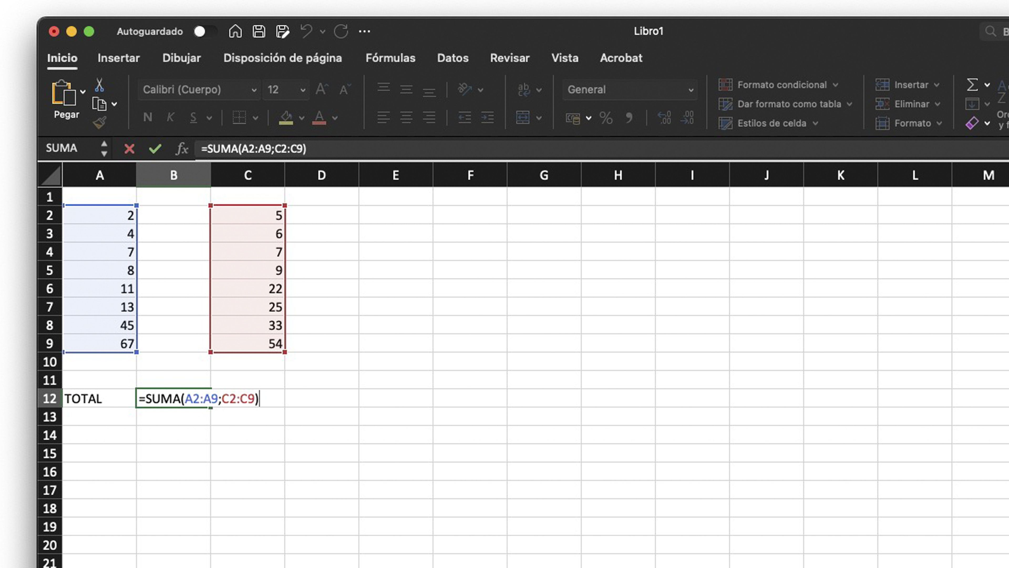 Sumar en Excel: La Función SUMA