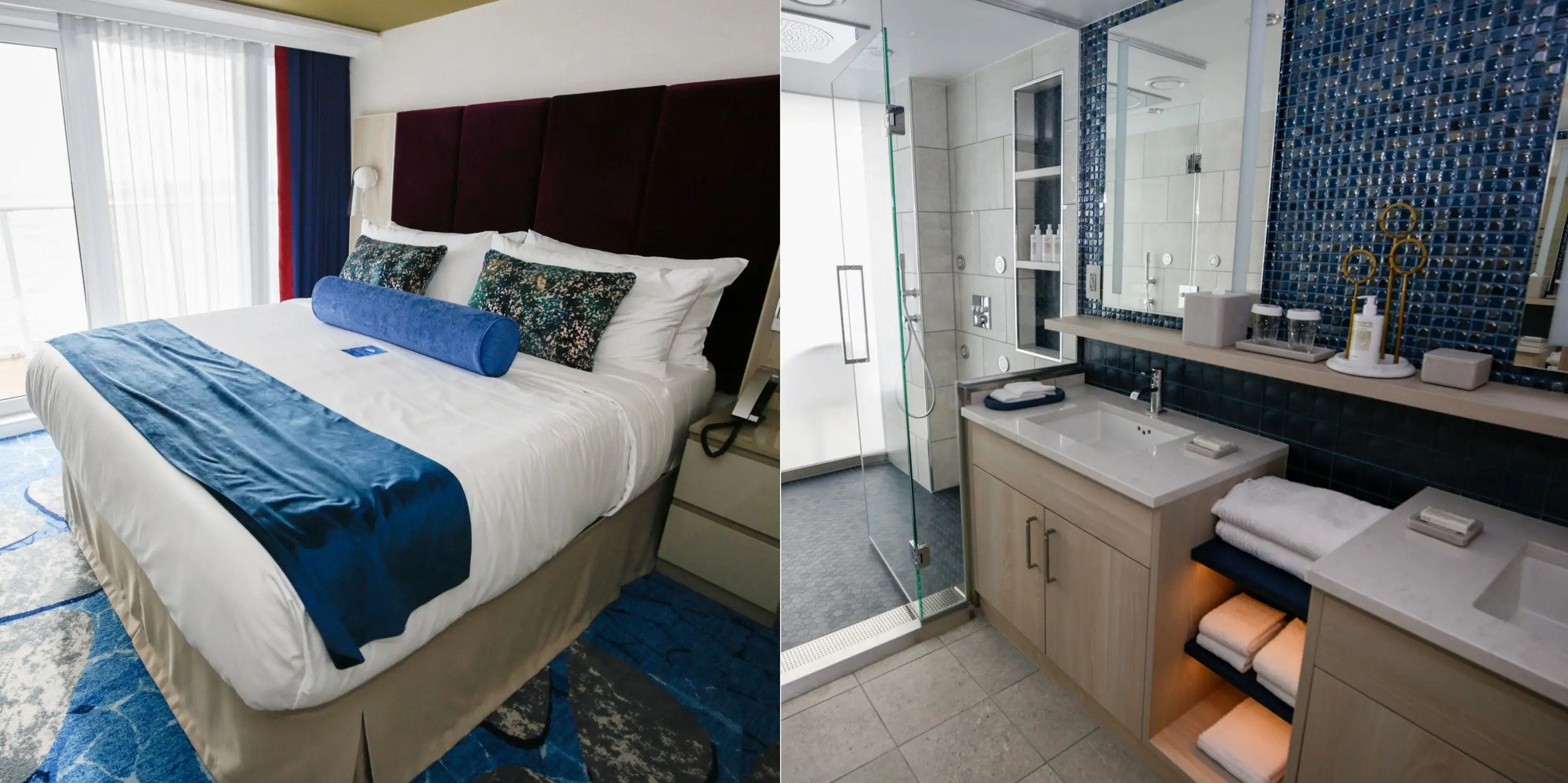 Royal Caribbean equipó los dos cuartos de baño del piso superior con artículos de tocador Malin+Goetz. 