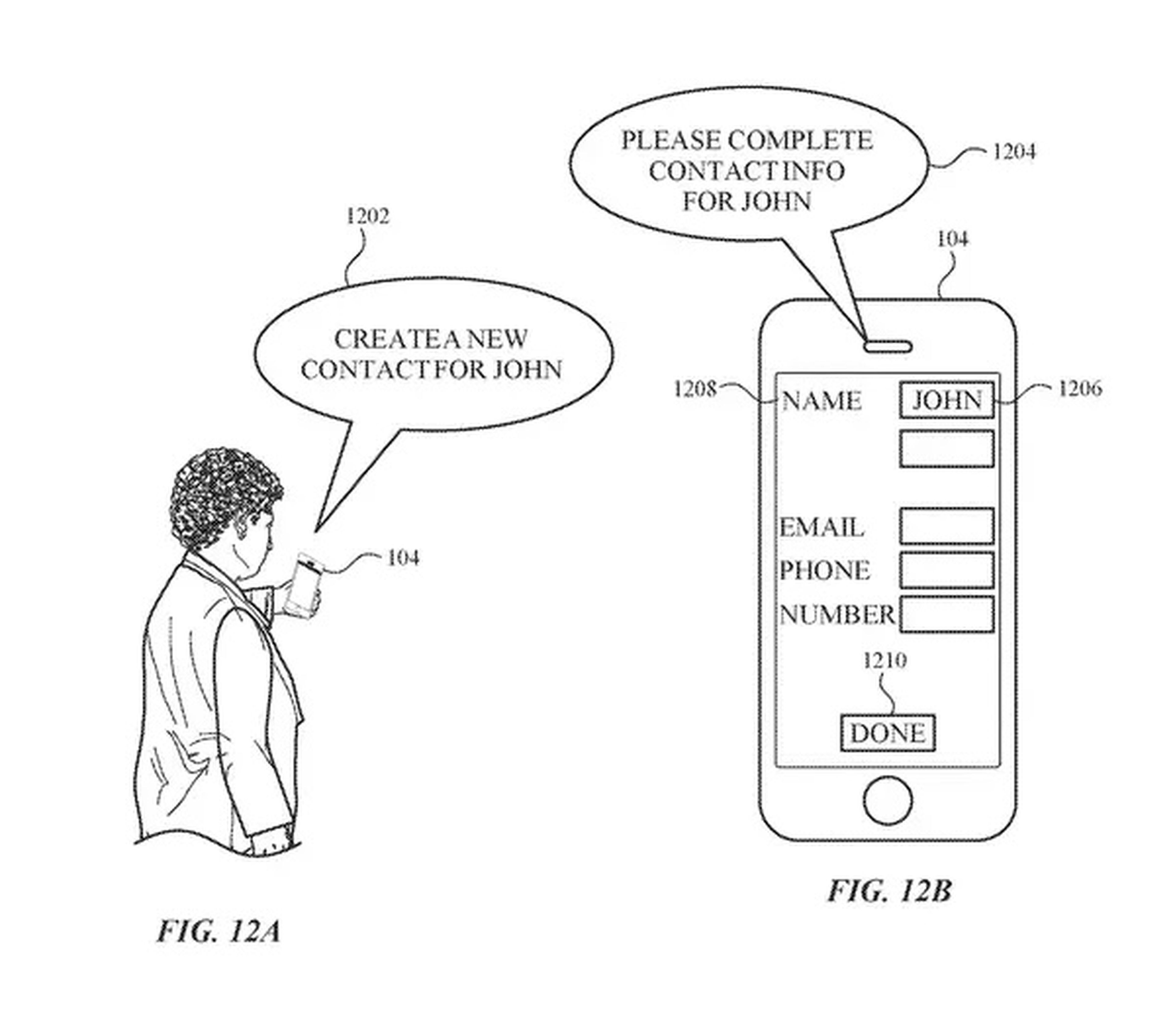 Una ilustración de patente de Apple de una versión offline de Siri.