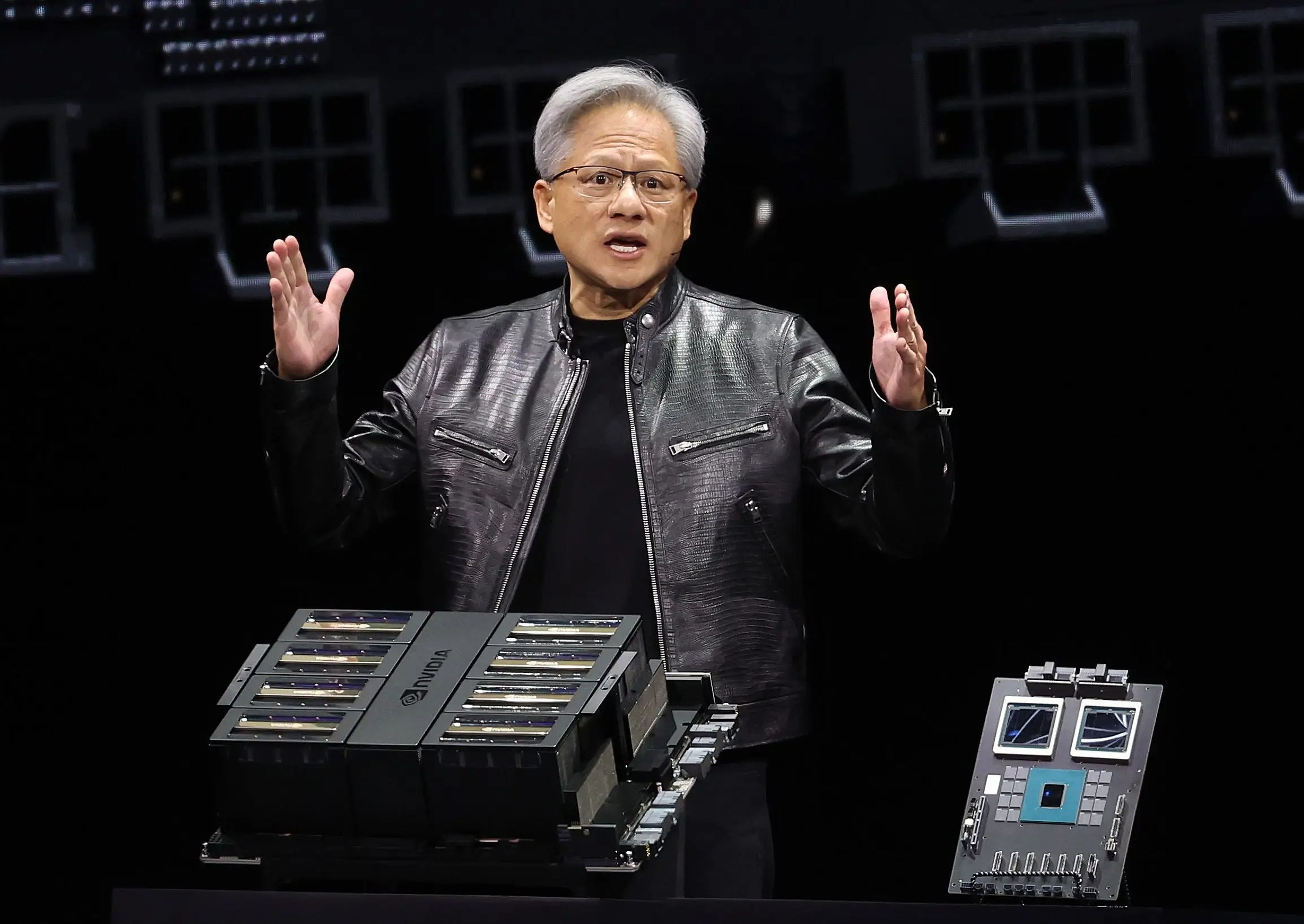 Jensen Huang presents at Nvidia's GTC conference in 2024