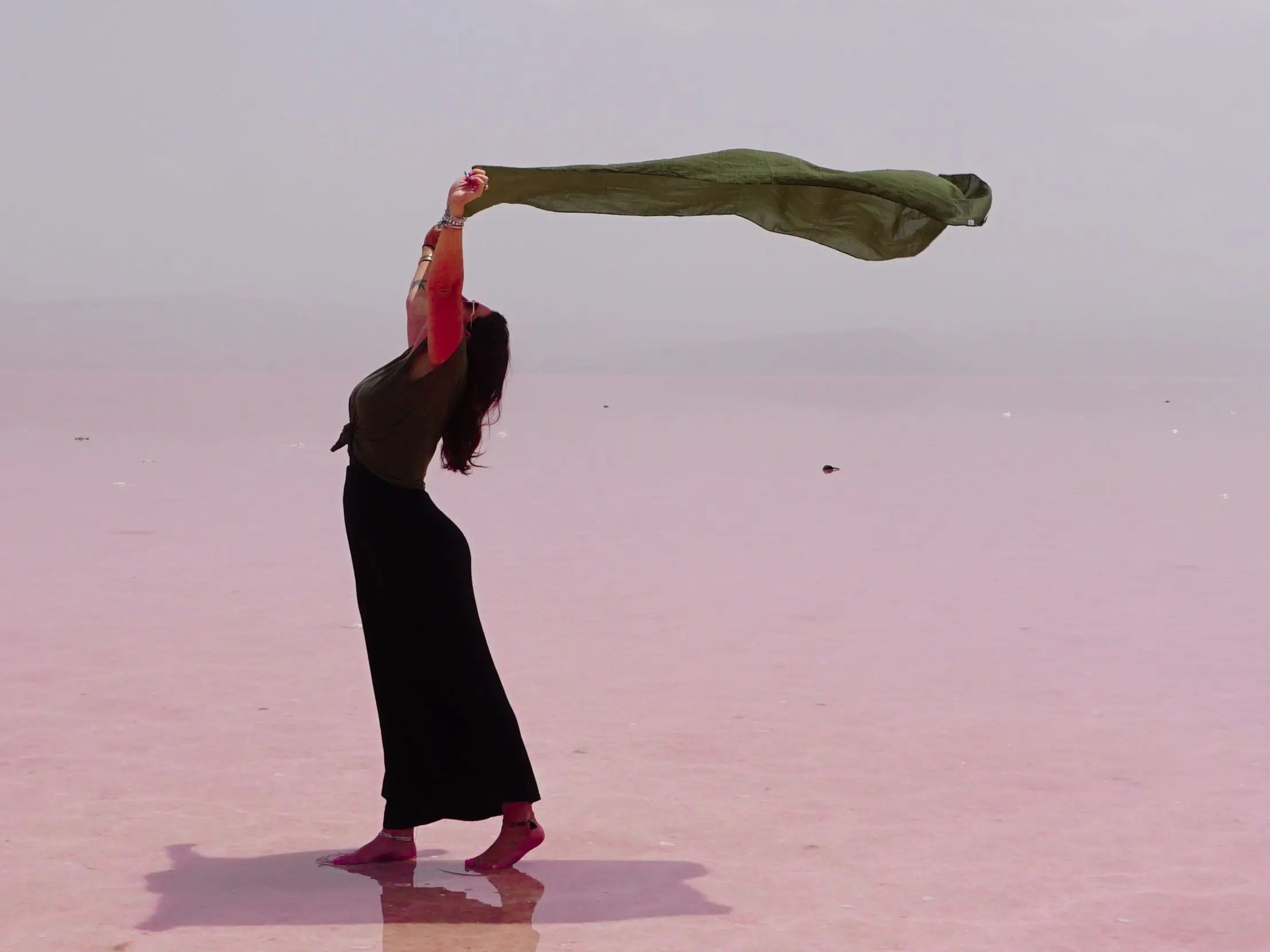 Kate Boardman en el Lago Rosa, Irán.