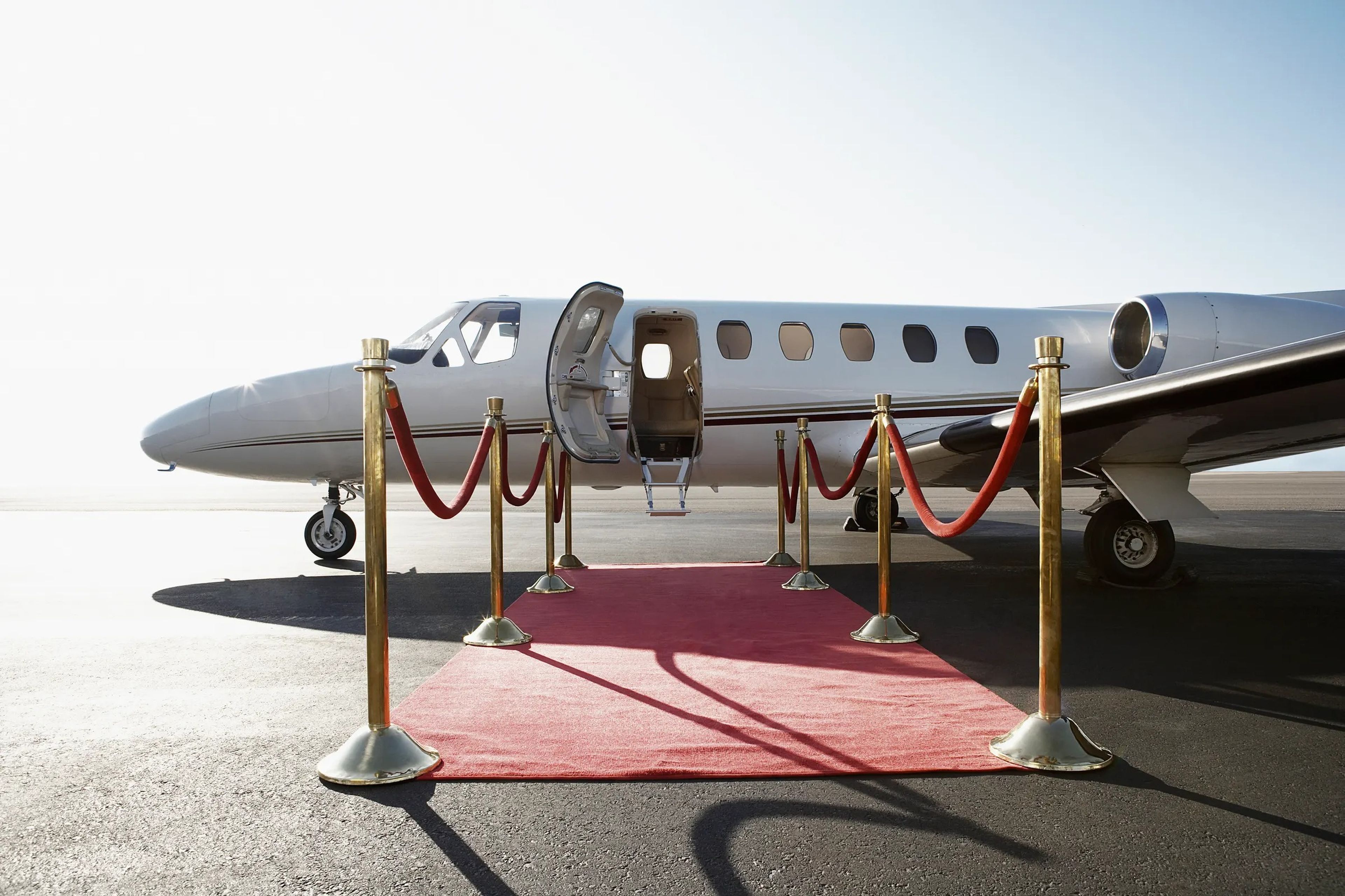 Red carpet to private jet