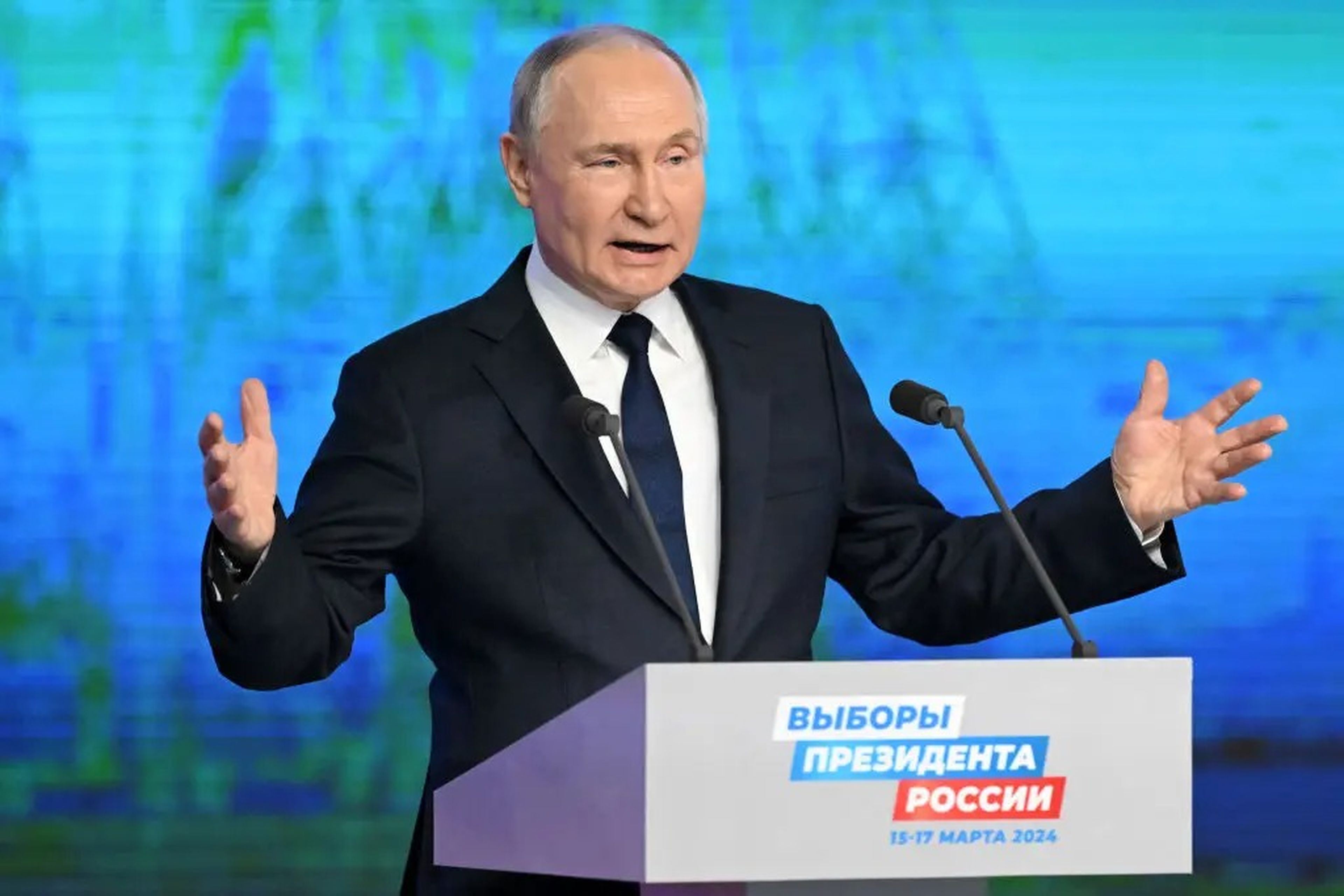 El Presidente ruso y candidato presidencial Vladímir Putin.