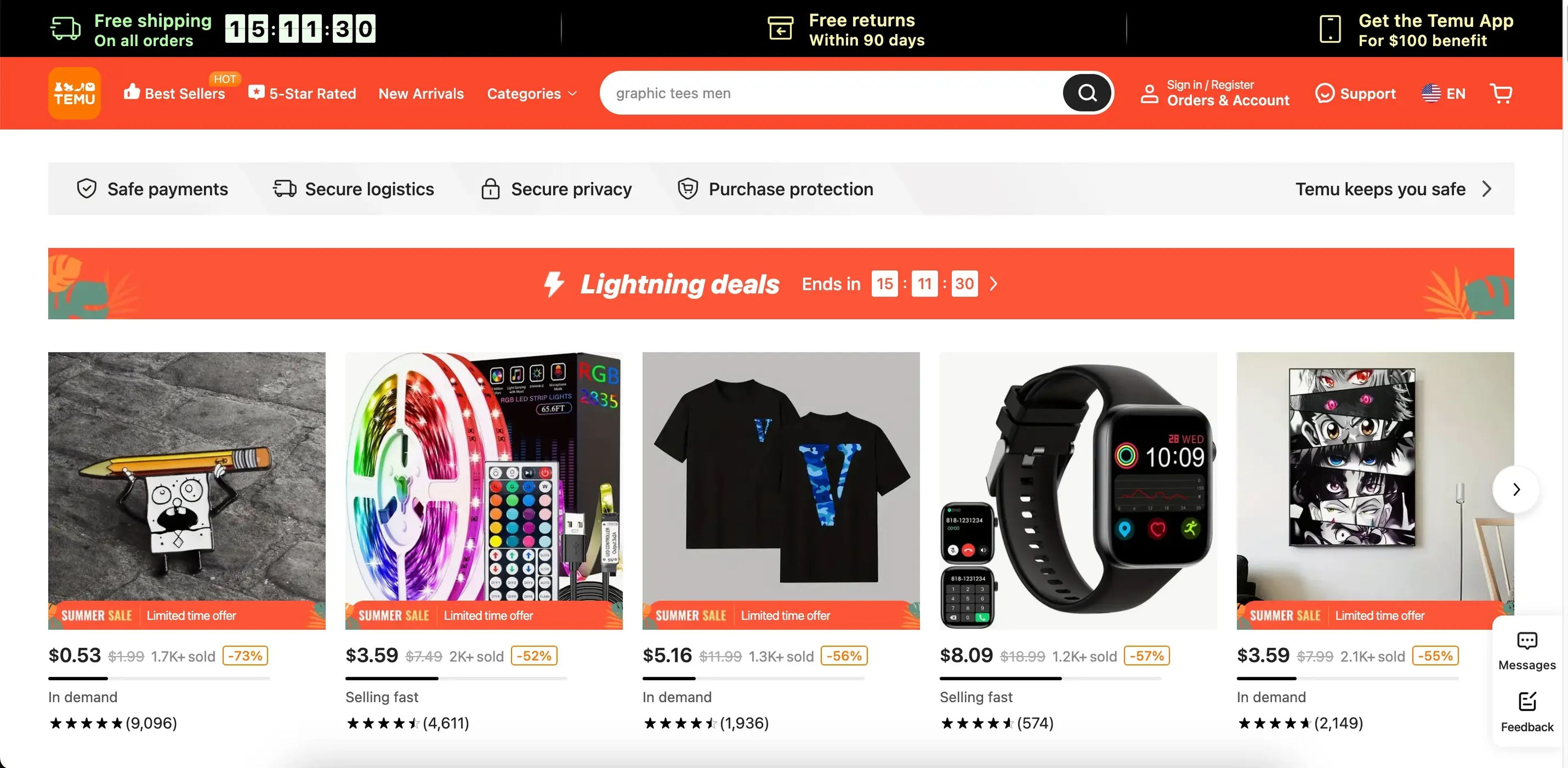 Temu es un mercado online y una aplicación móvil de compras que ofrece ofertas flash diarias.