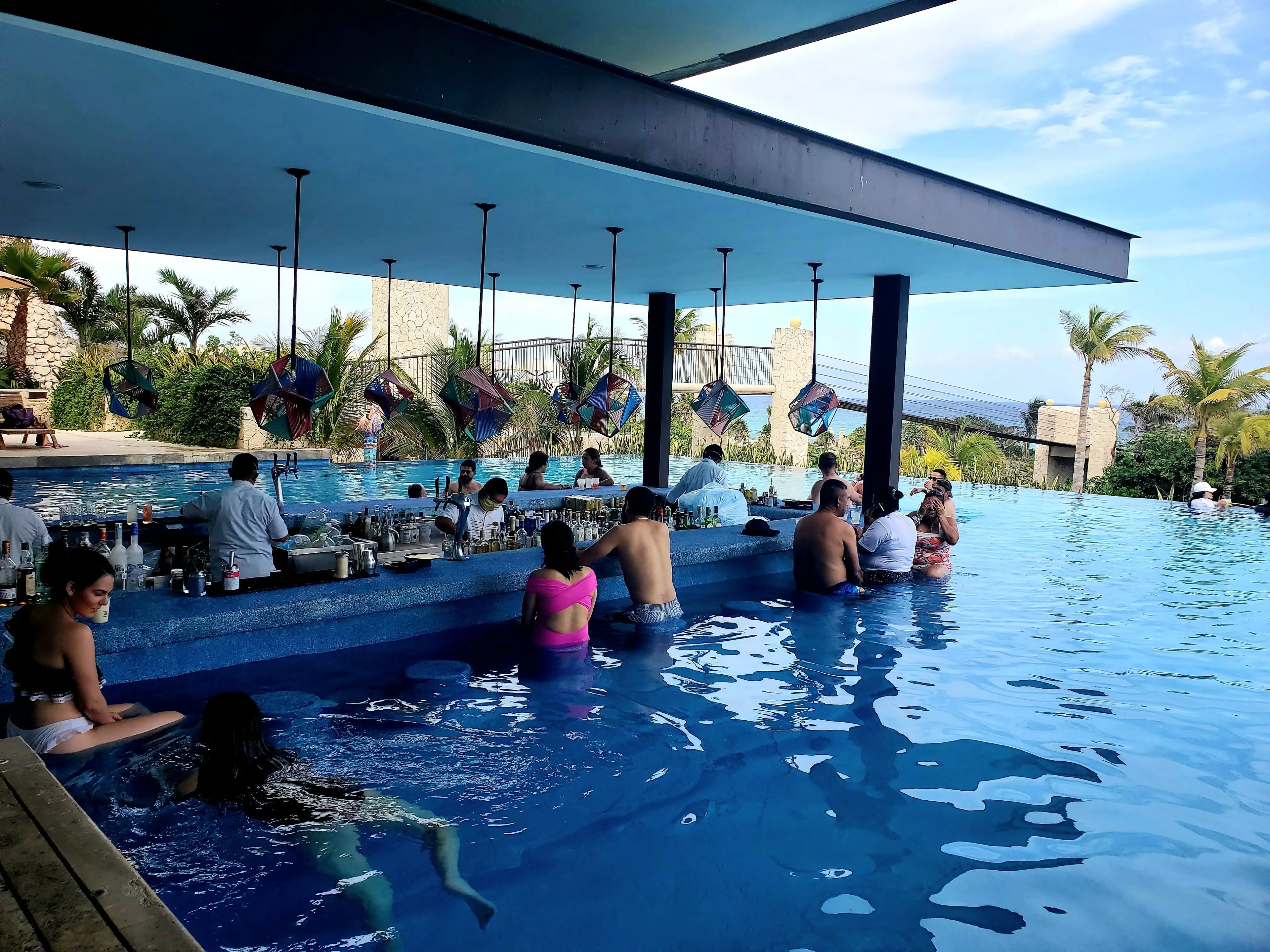 Swim up bar at Hotel Xcaret in Riviera Maya Mexico