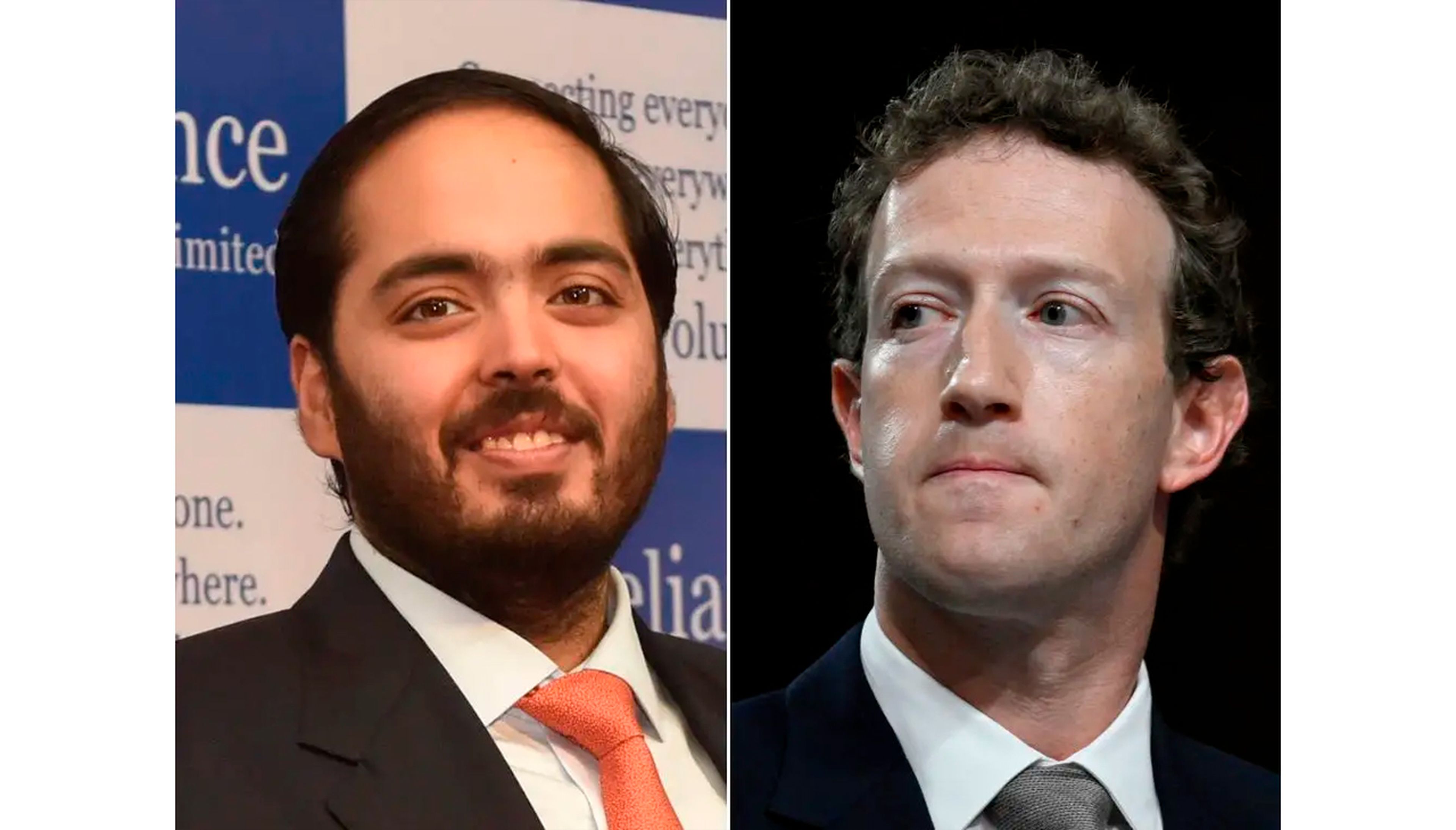 Anant Ambani (izquierda) y Mark Zuckerberg, CEO de Meta (derecha).