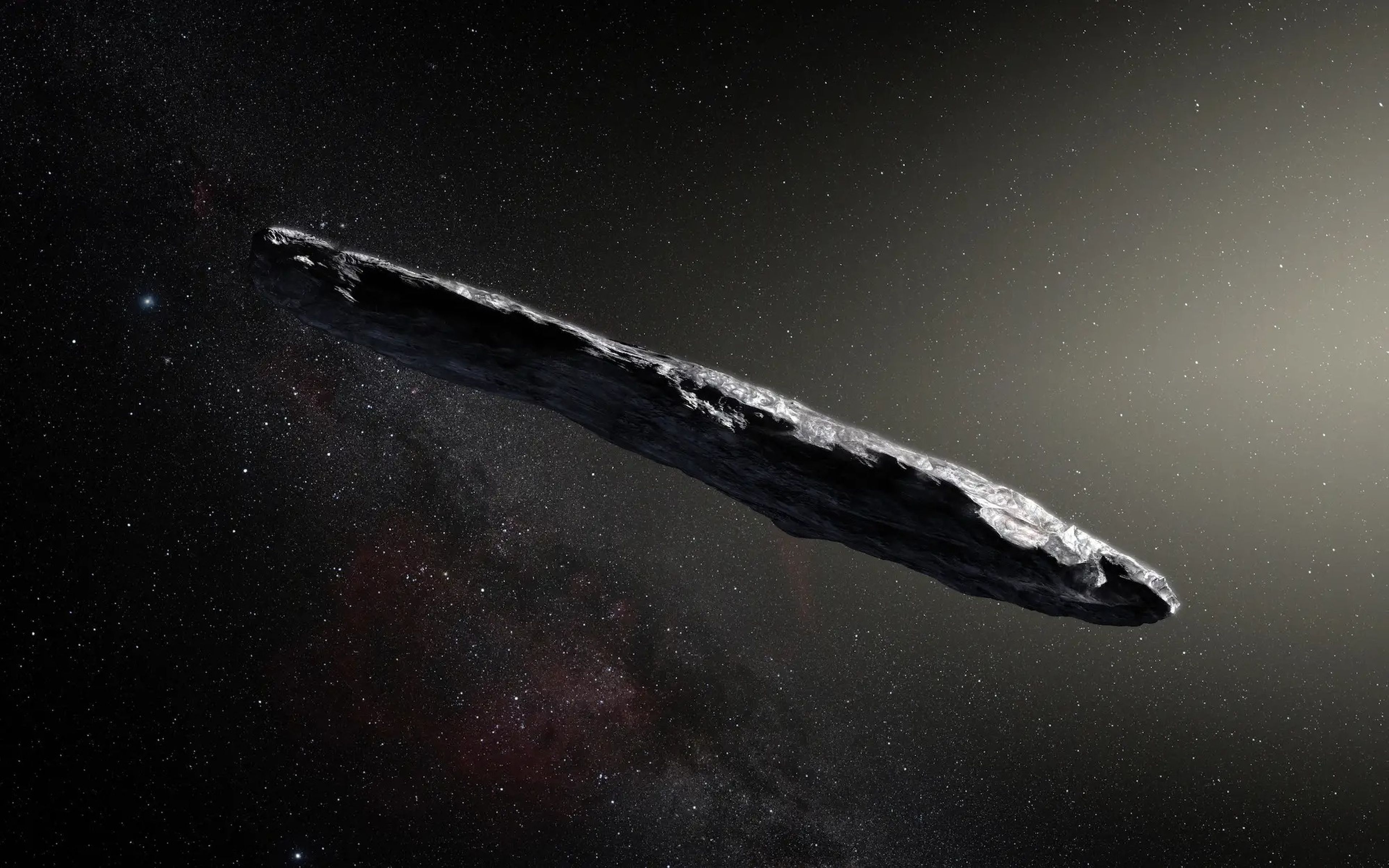 Impresión artística de 'Oumuamua.