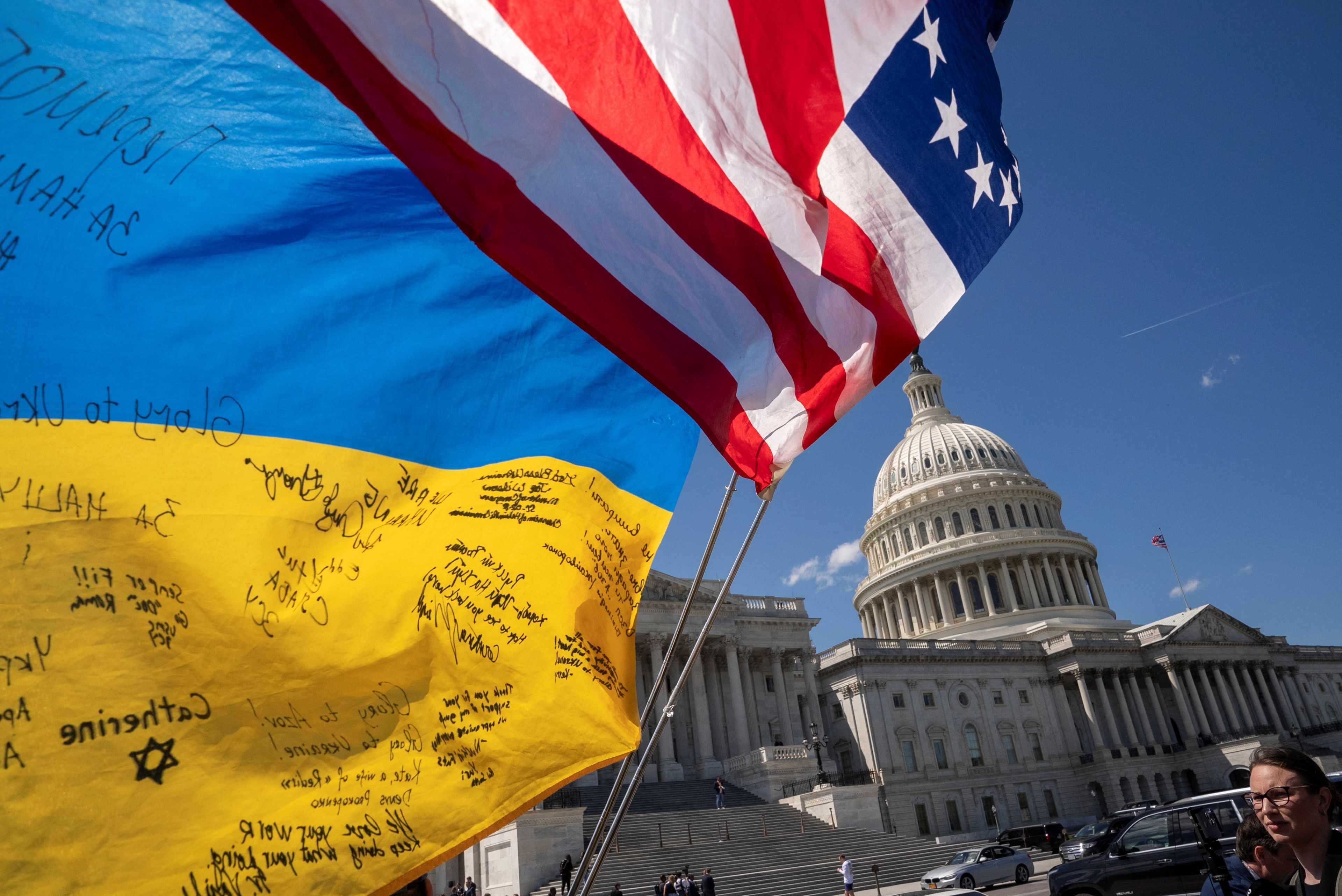 Bandera Ucrania Estados Unidos