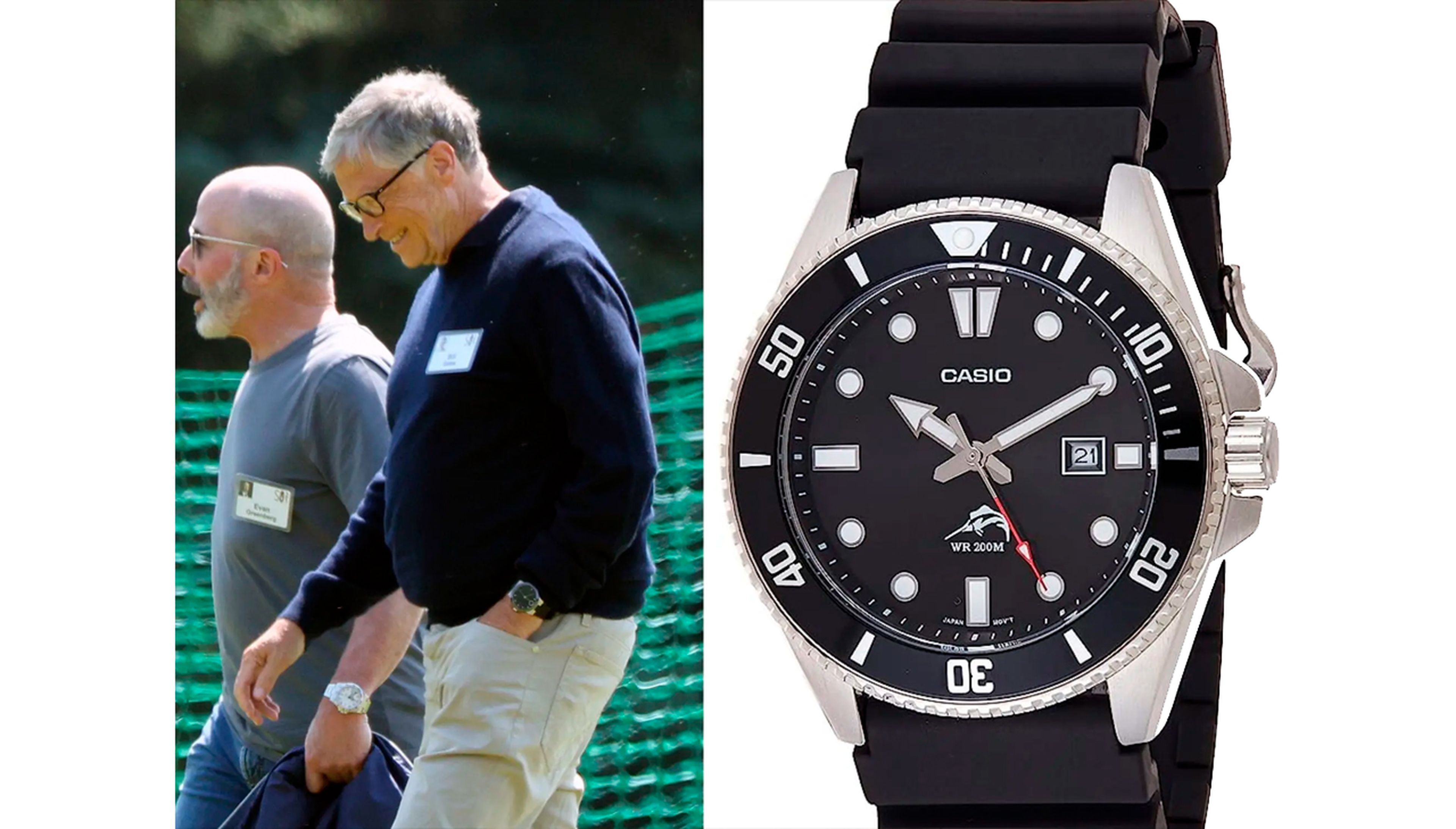 Bill Gates, fundador de Microsoft, llevando un reloj Casio.