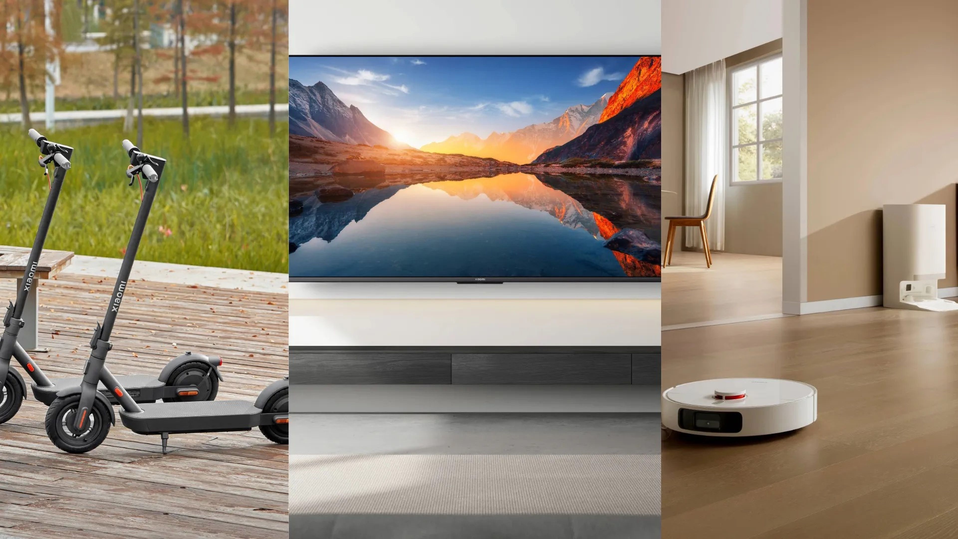 Ecosistema Xiaomi patinete eléctrico robot limpieza y televisión