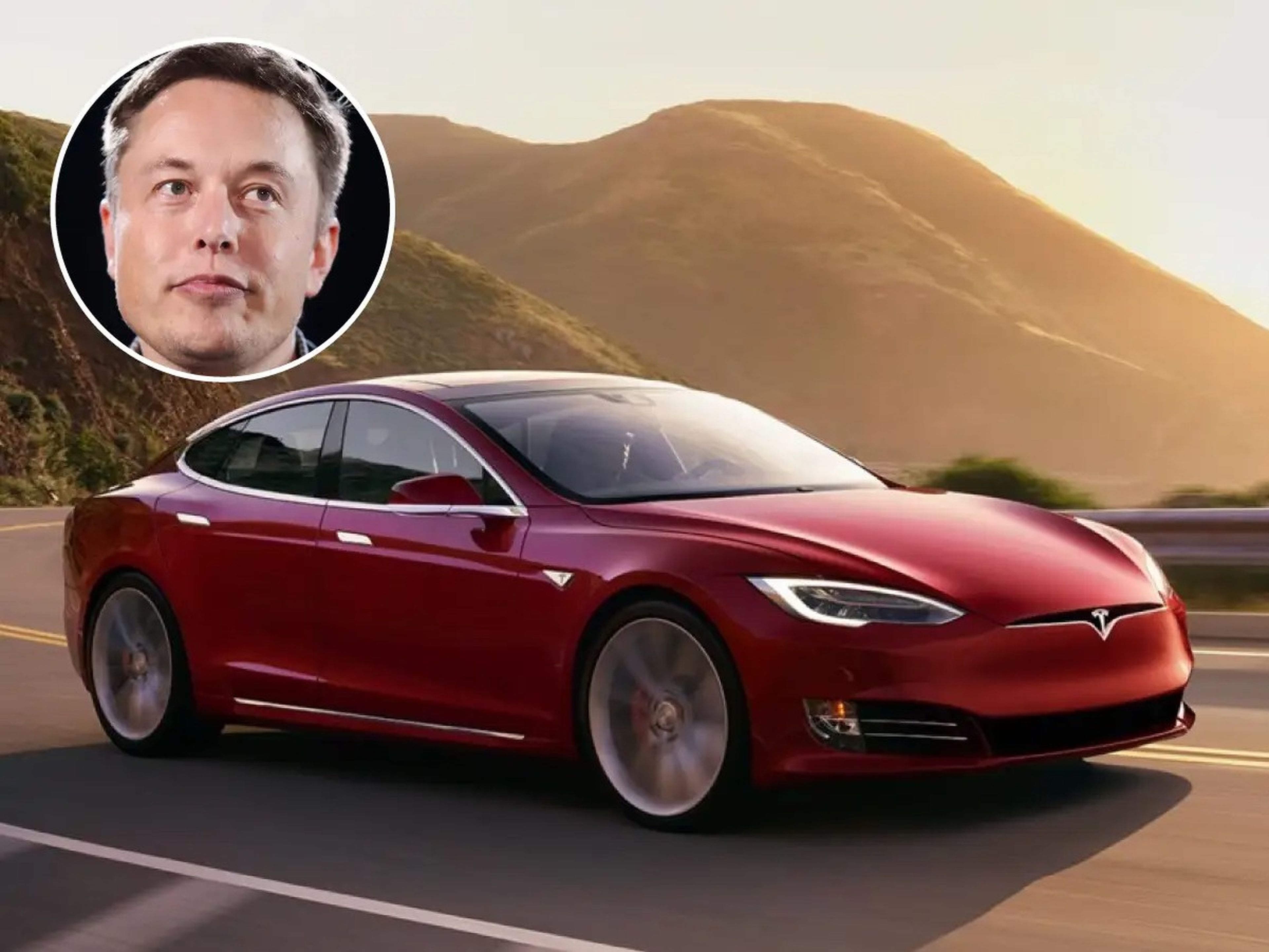Un Tesla Model S. No es el coche real de Elon Musk.