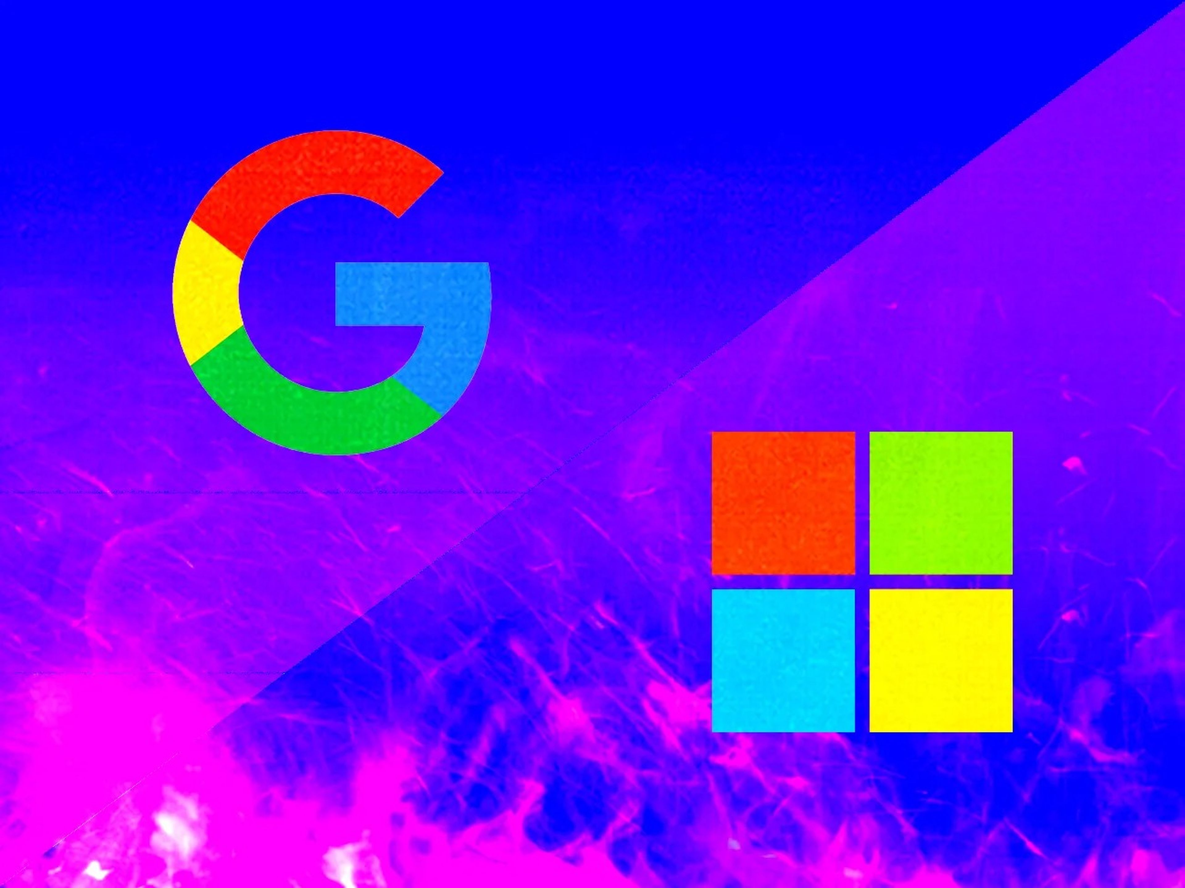 Google logo and Microsoft logo