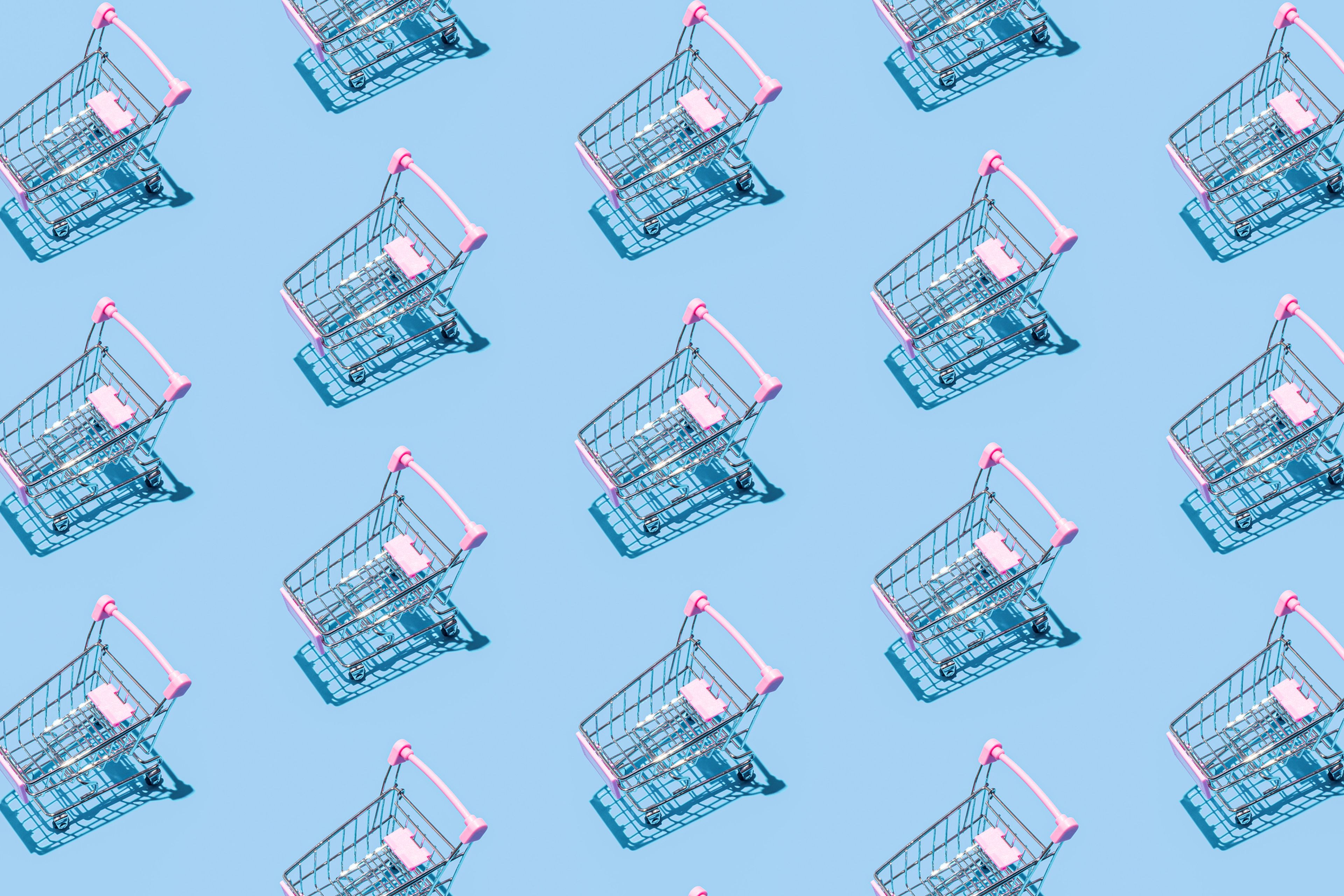 Ilustración carritos de la compra supermercado