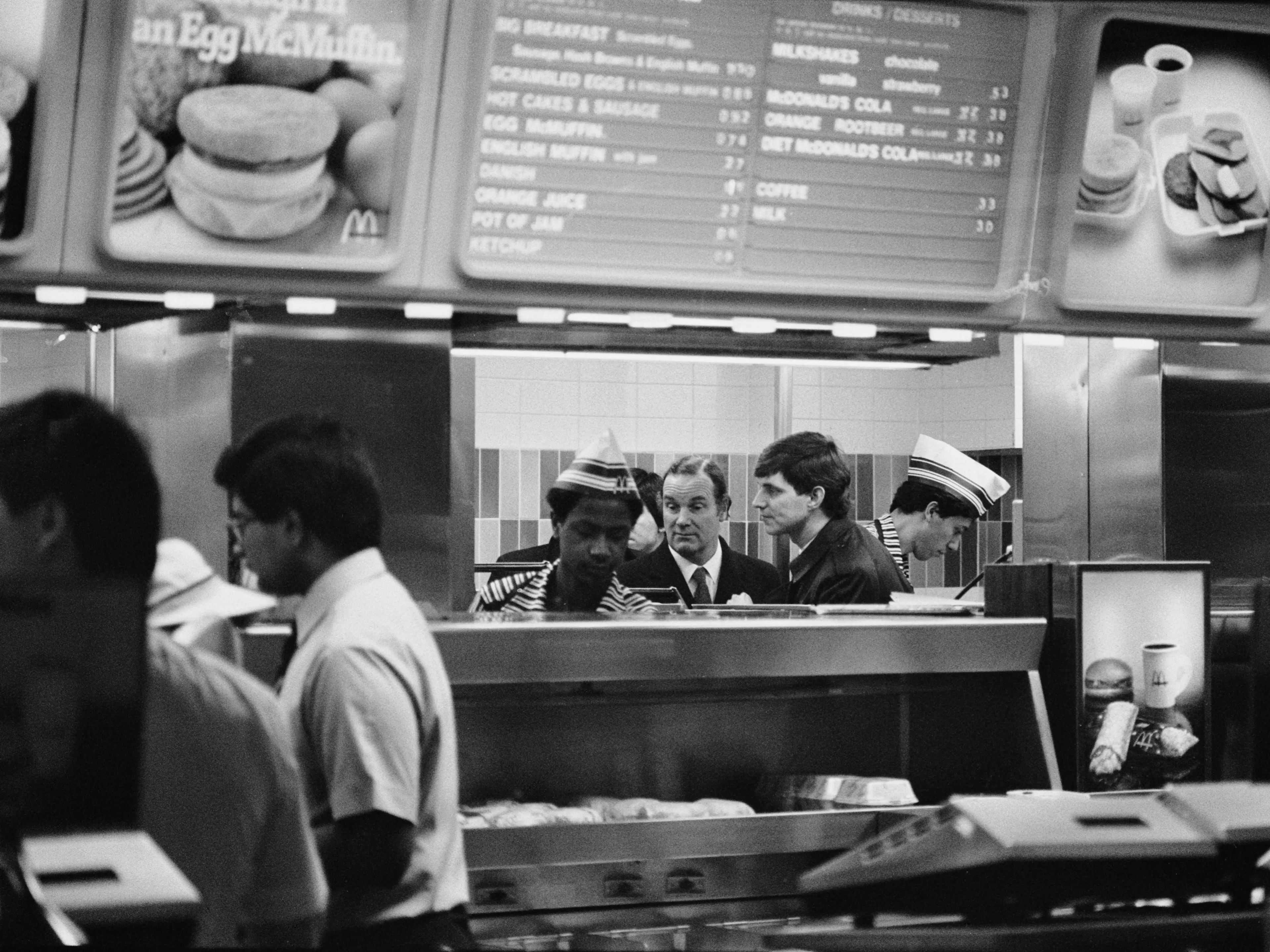 Un restaurante McDonald's de Londres en enero de 1985.