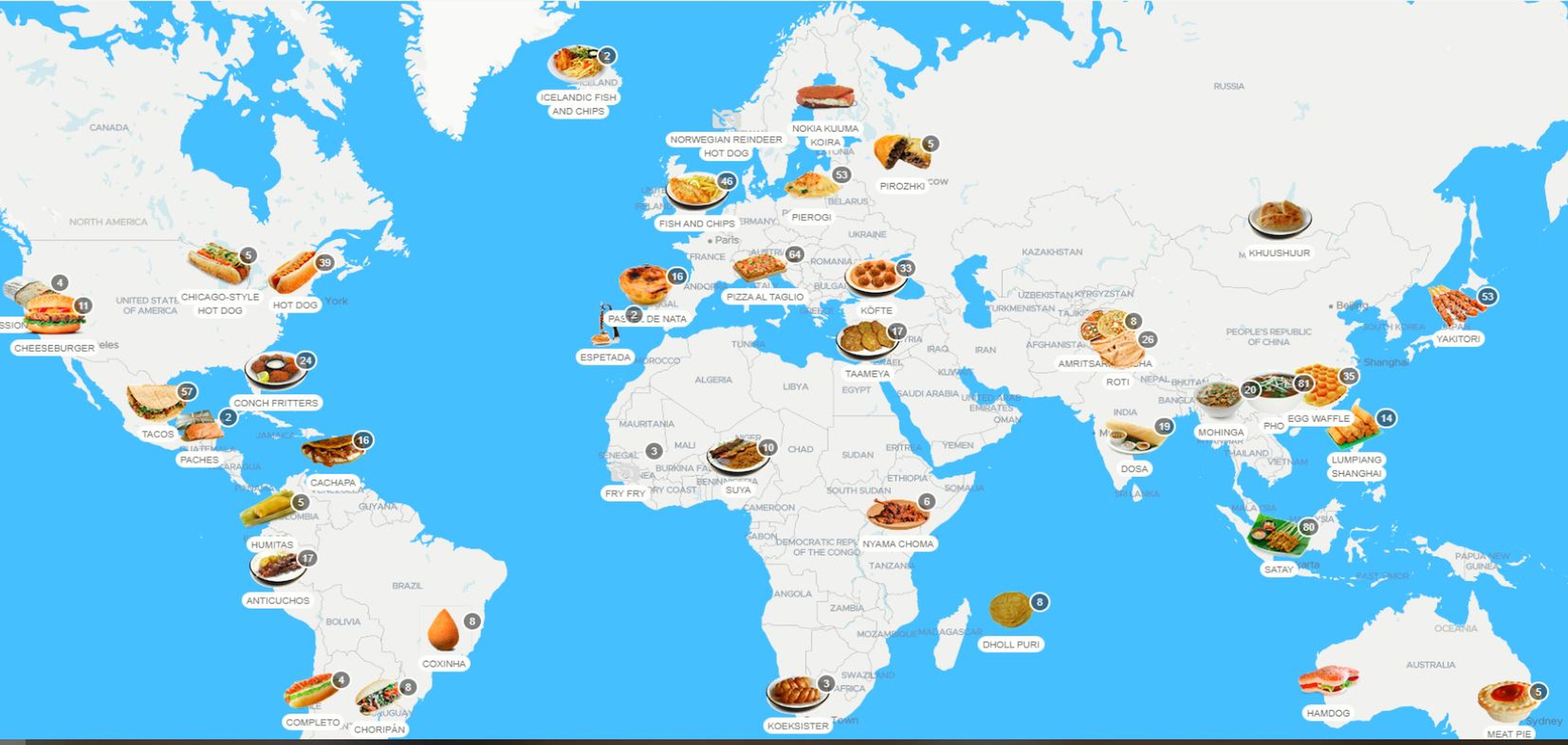 Mapa comida callejera