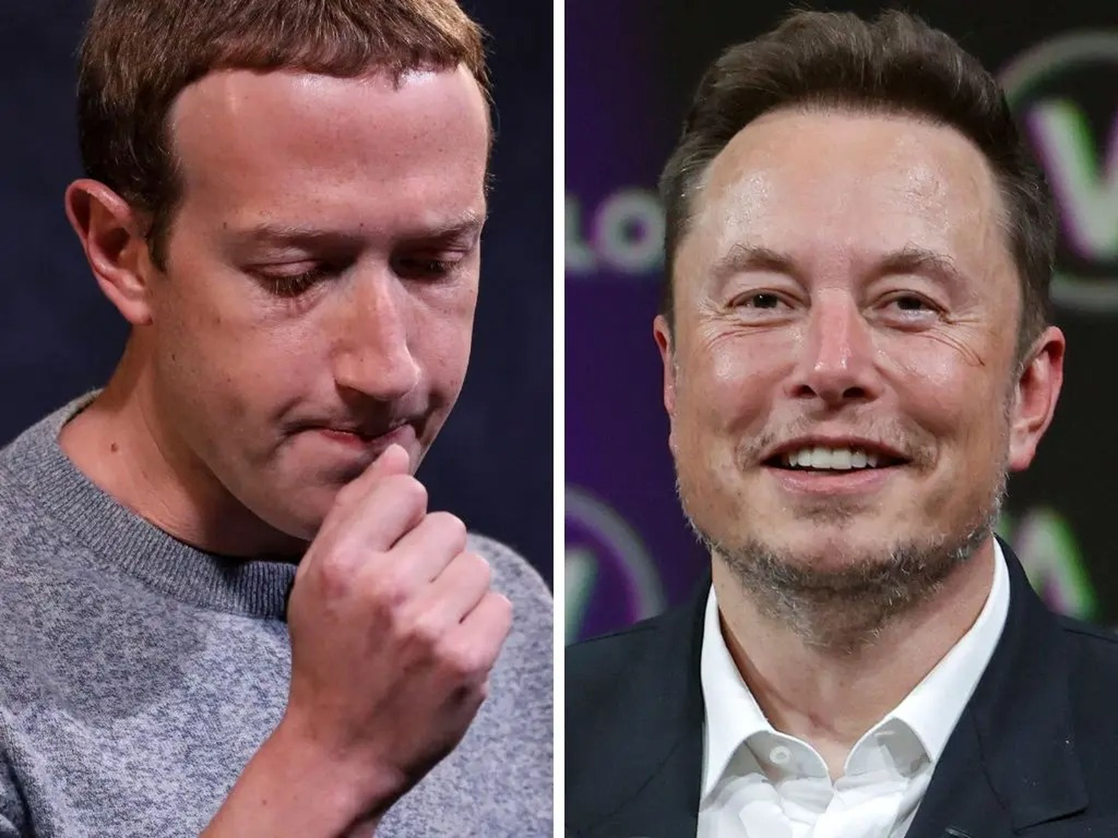 Mark Zuckerberg (left) and Elon Musk (right).