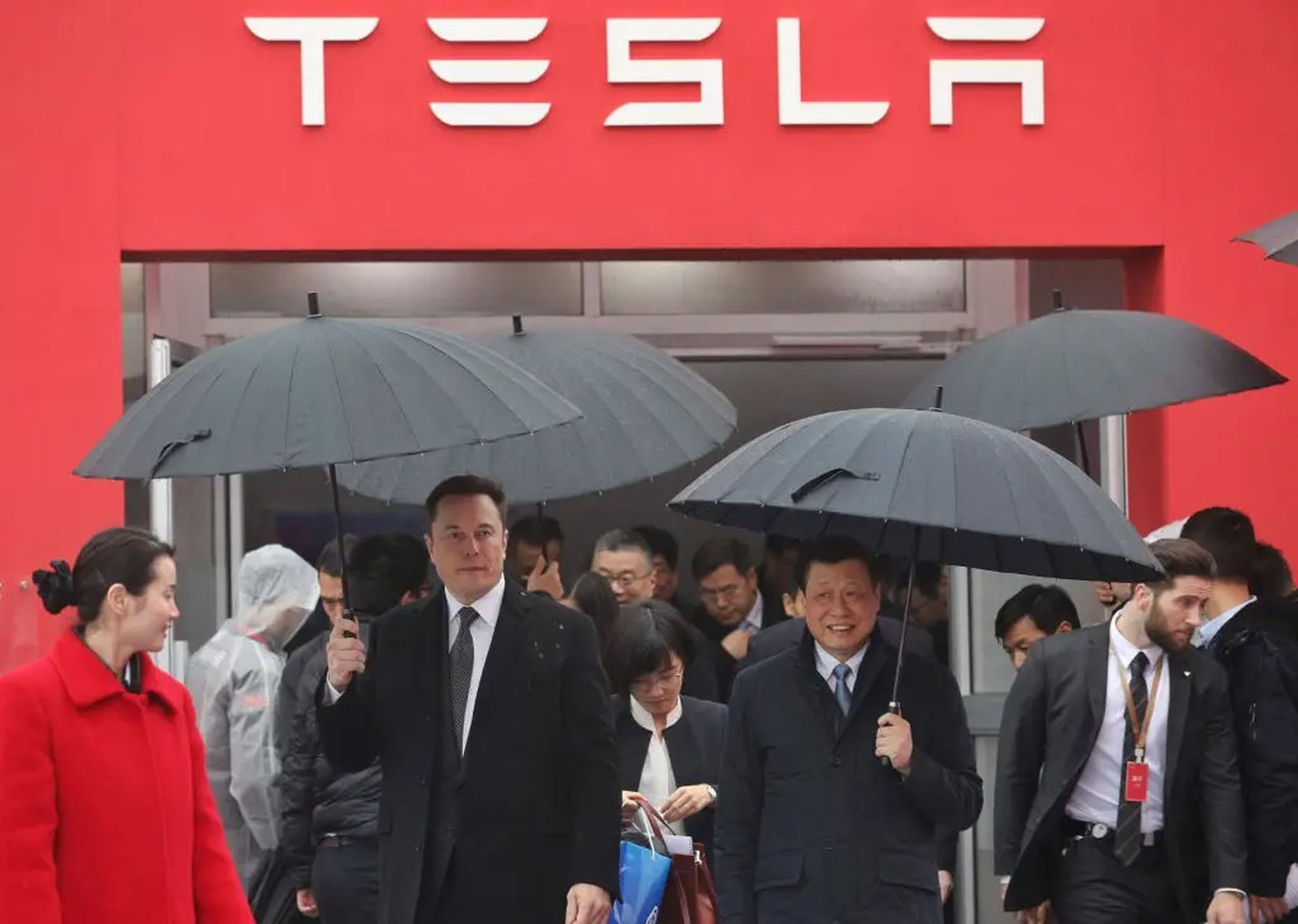 Elon Musk durante la ceremonia de colocación de la primera piedra de una fábrica de Tesla en Shanghái en 2019.