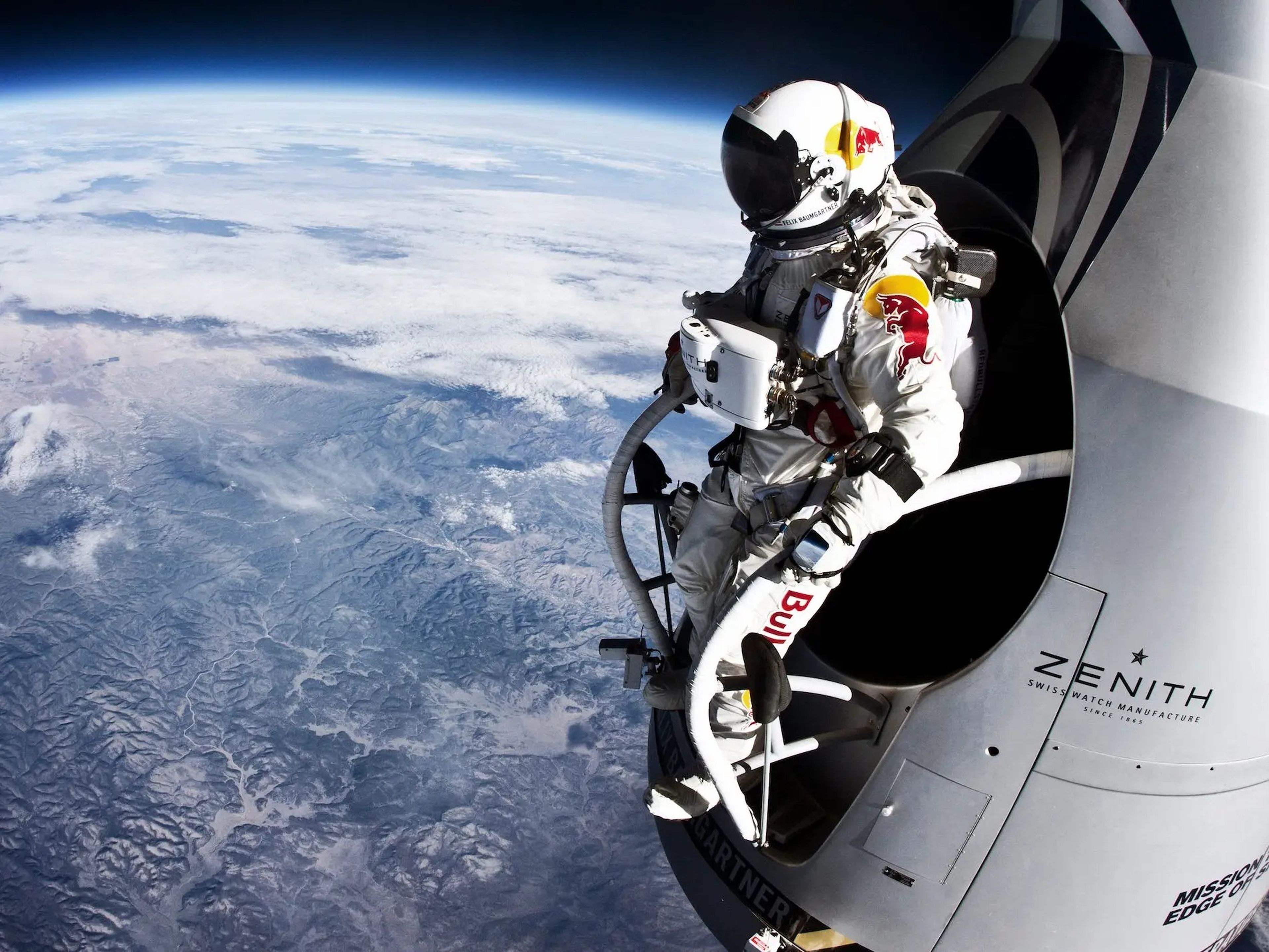 Red Bull daredevil Felix Baumgartner prepares for his record-breaking 128,000-foot free fall from the stratosphere on Outside Television's "Mission to the Edge of Space."
