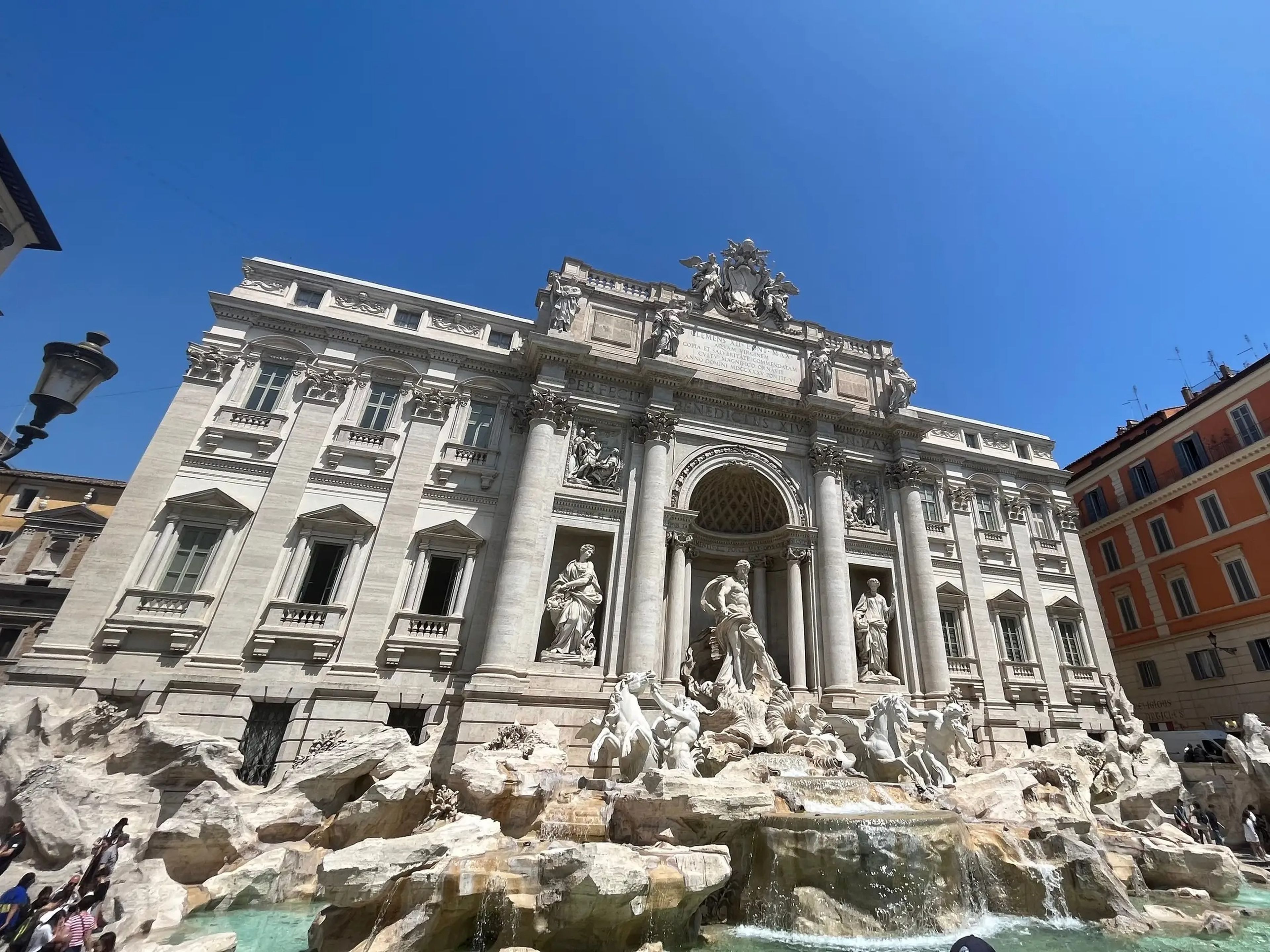 shot of the trevi fountain in rome italy