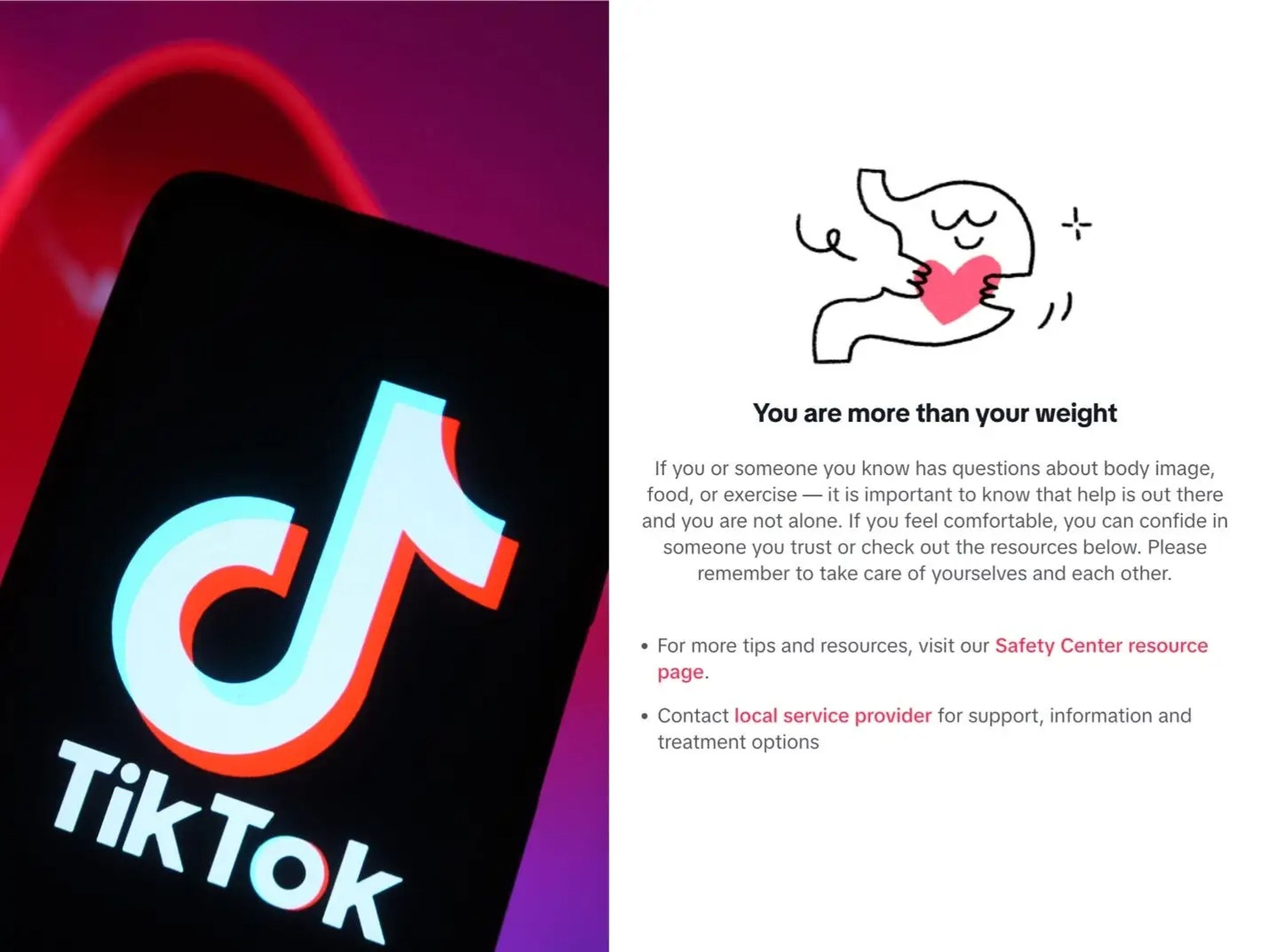 tiktok logo and weight loss community guideline