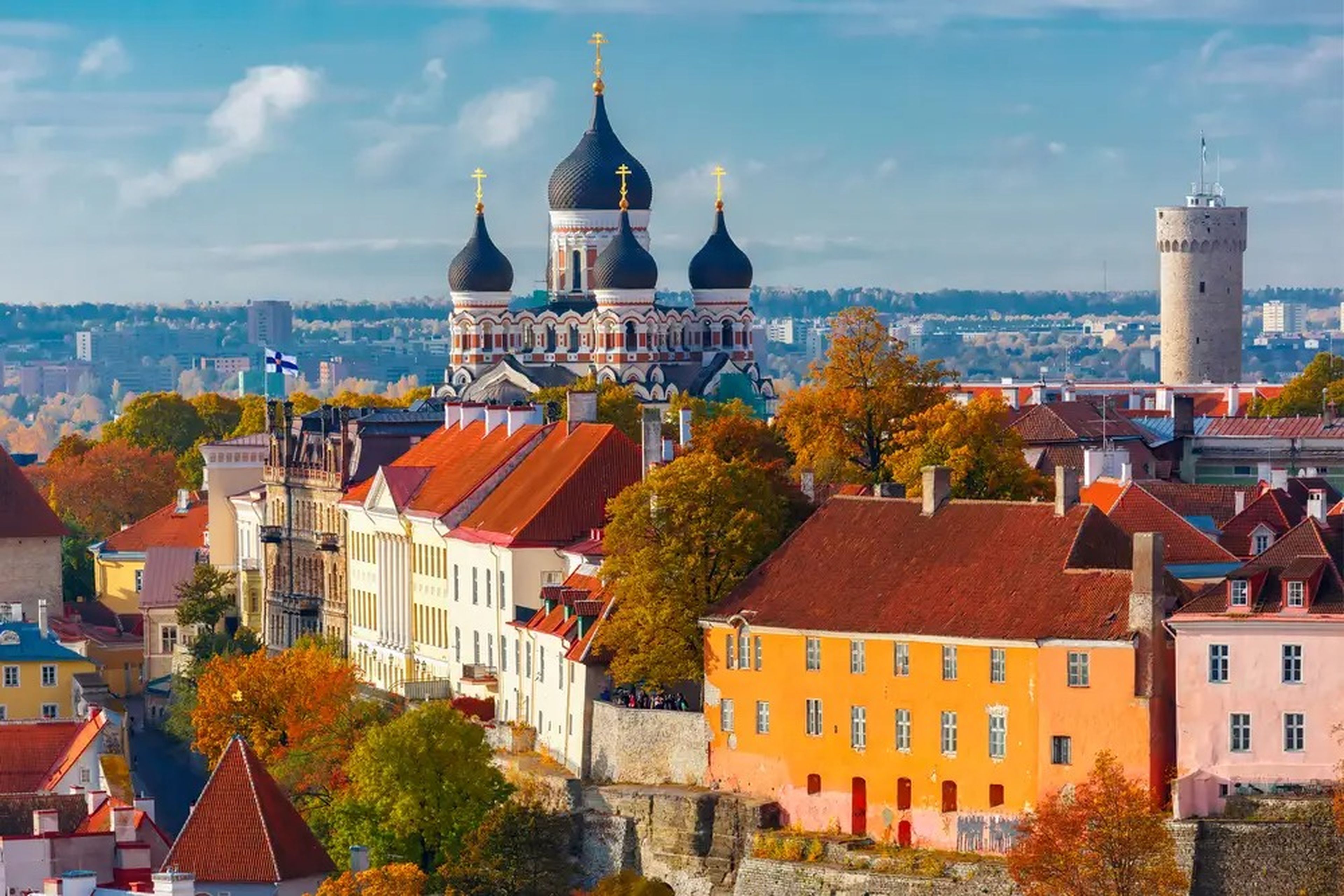 View from the tower of St. Olaf church, Tallinn, Estonia.