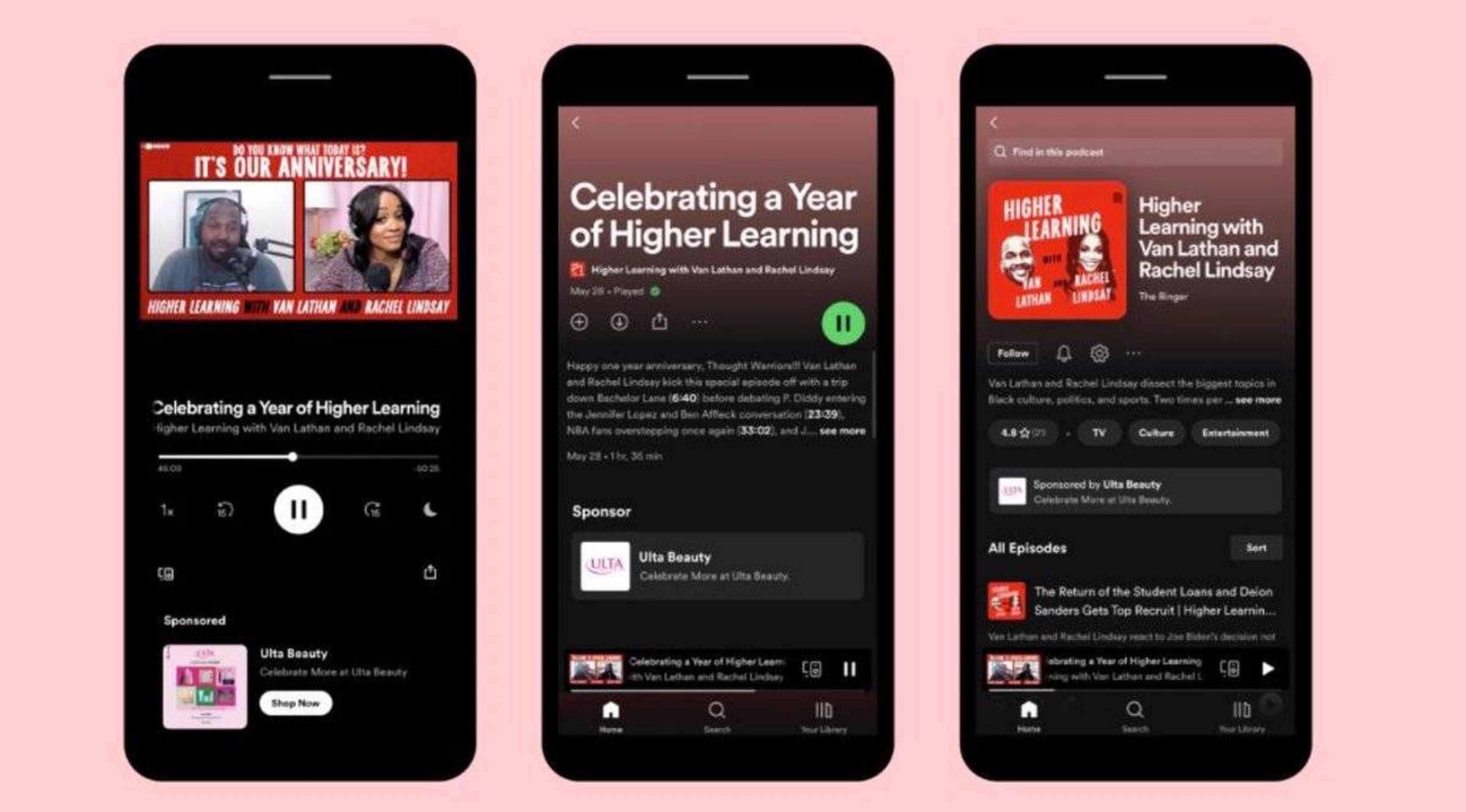 Spotify incorporó esta función de publicidad interactiva en 2022 para permitir a los oyentes de pódcast comprar productos relacionados.