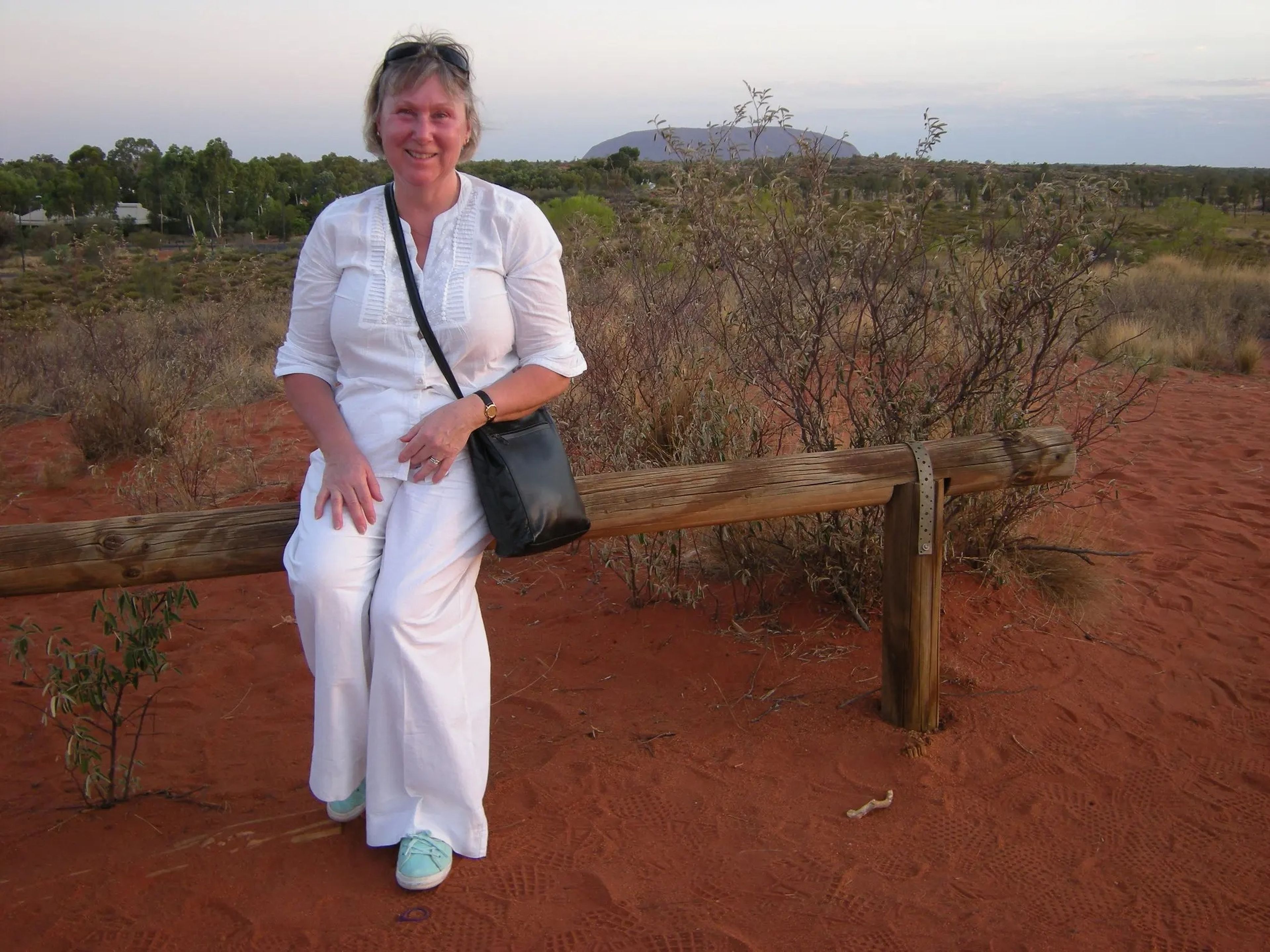 Julie Williams poses in the Australian Outback