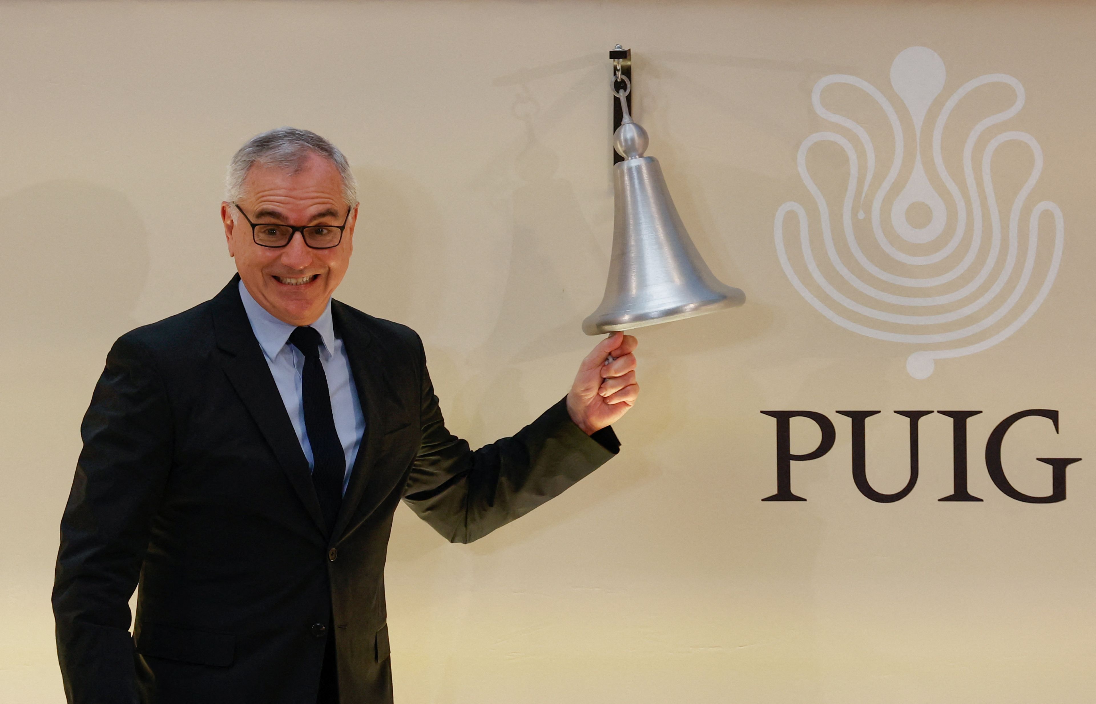 Marc Puig, CEO y presidente ejecutivo de Puig, en el estreno bursátil de su empresa este viernes.