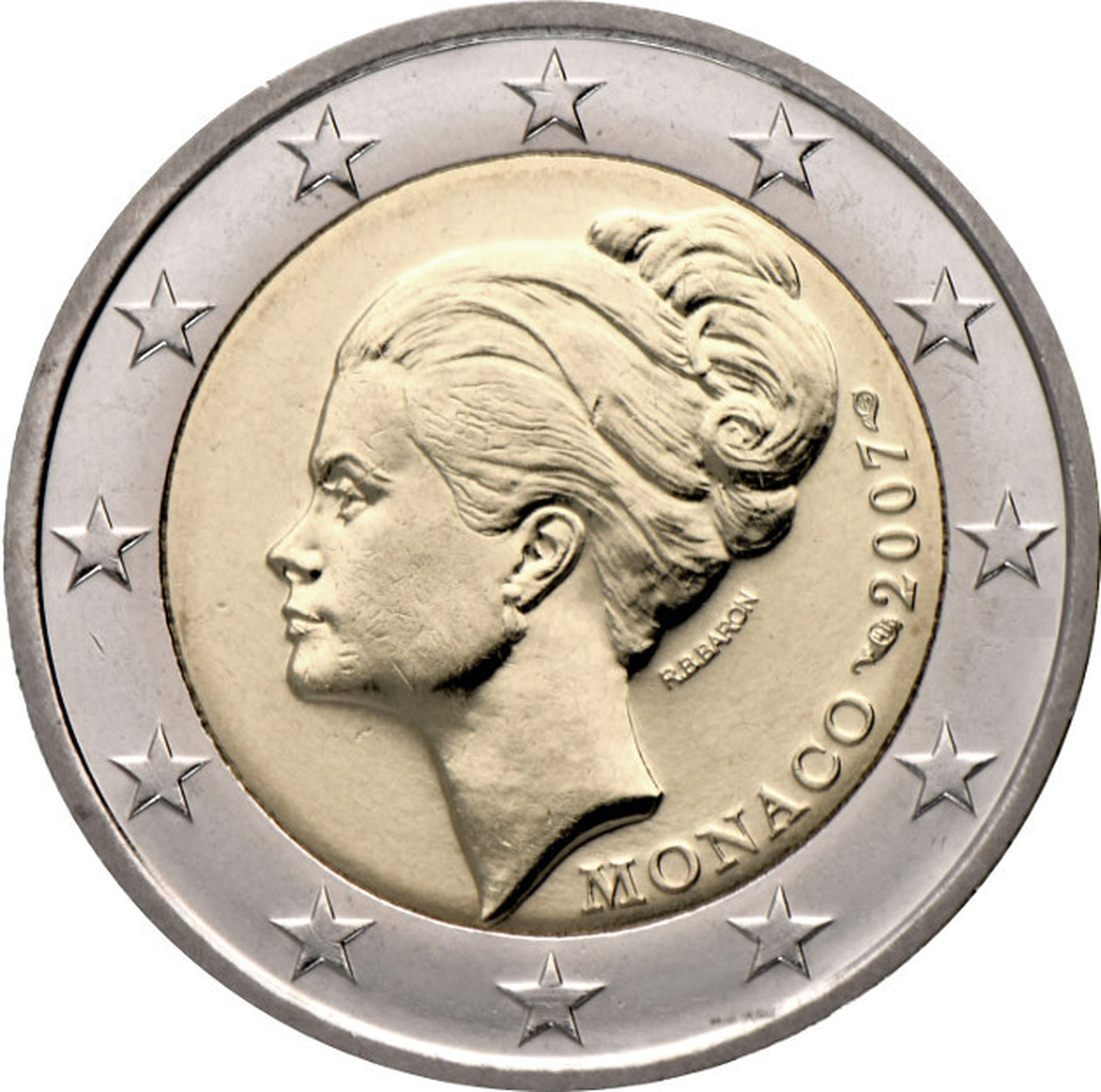 Moneda de 2 euros Mónaco 2007, Grace Kelly