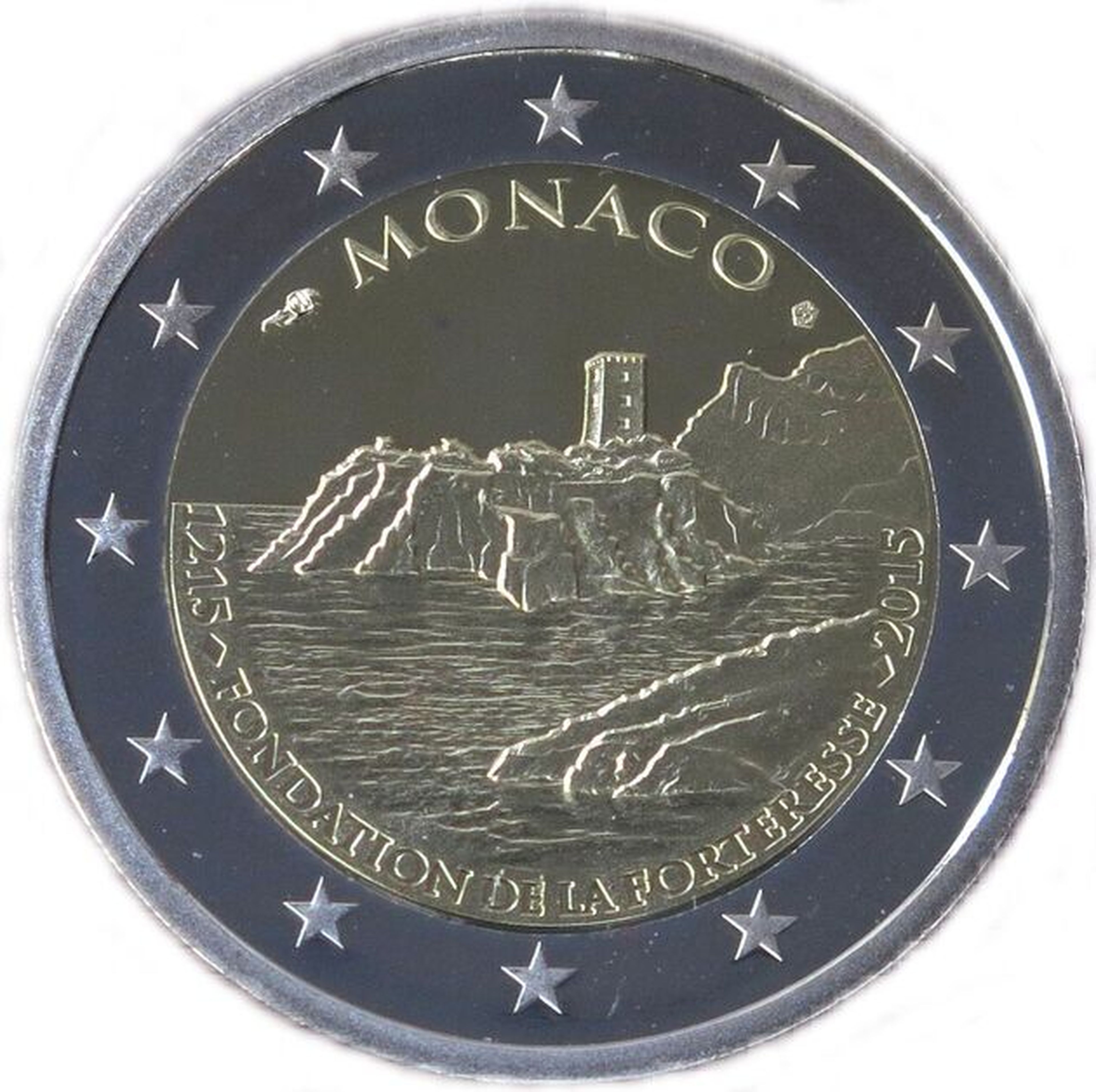 Moneda de 2 euros Mónaco 2015, Roca de Mónaco