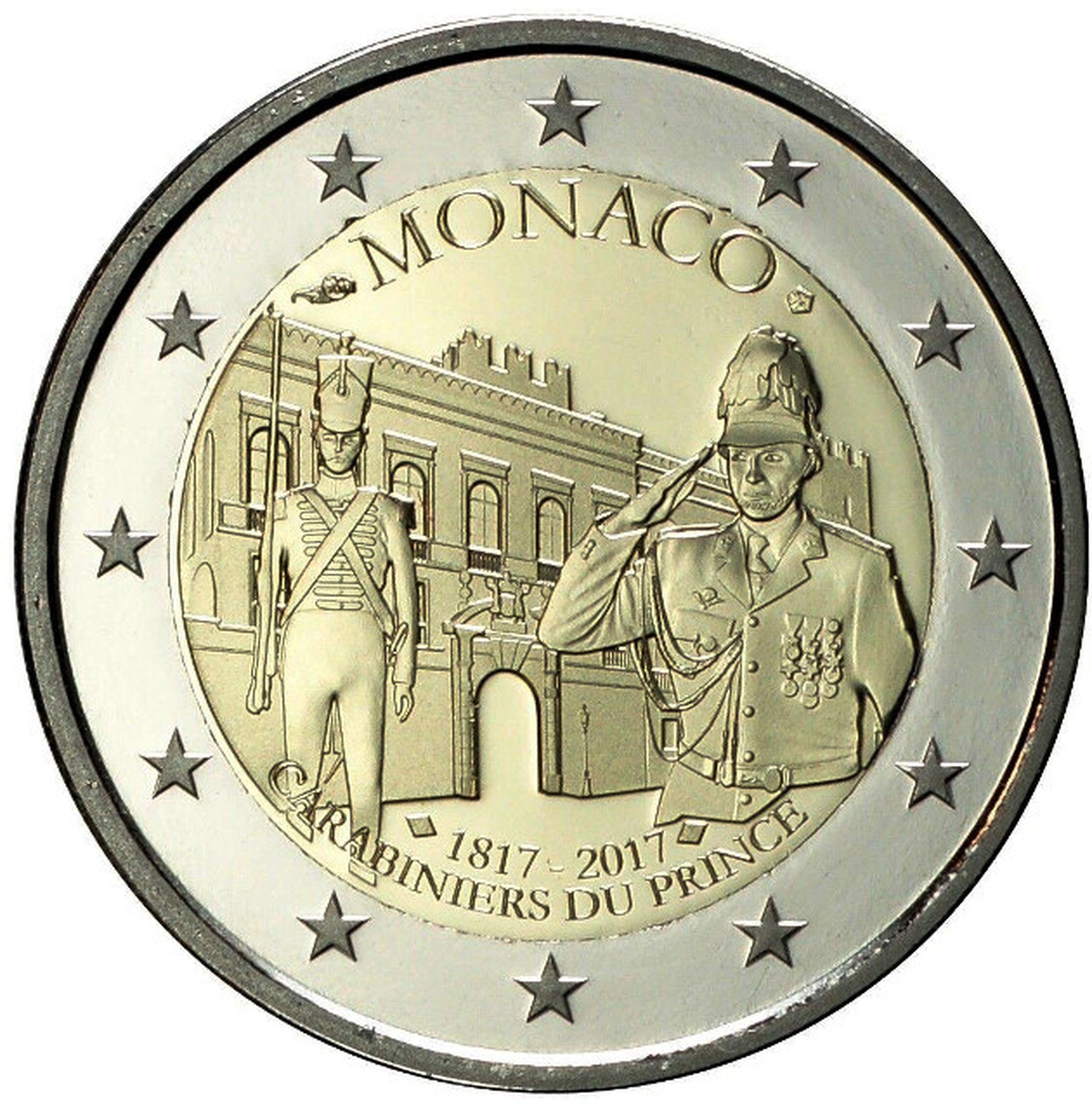 Moneda de 2 euros Mónaco 2017, Compañía de Carabineros del Príncipe