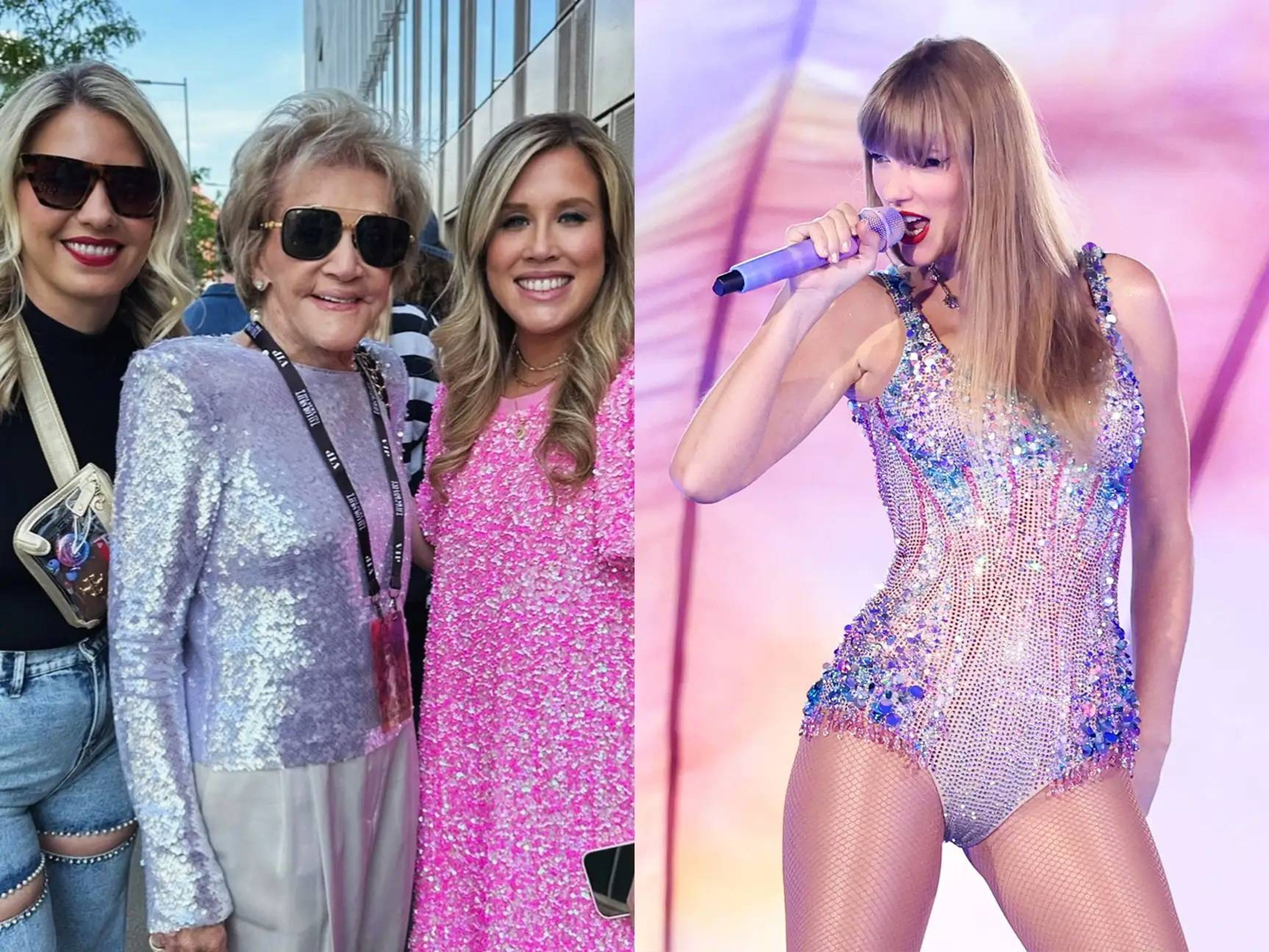 Nancy Strong vio a Taylor Swift en París con dos de sus nietas.